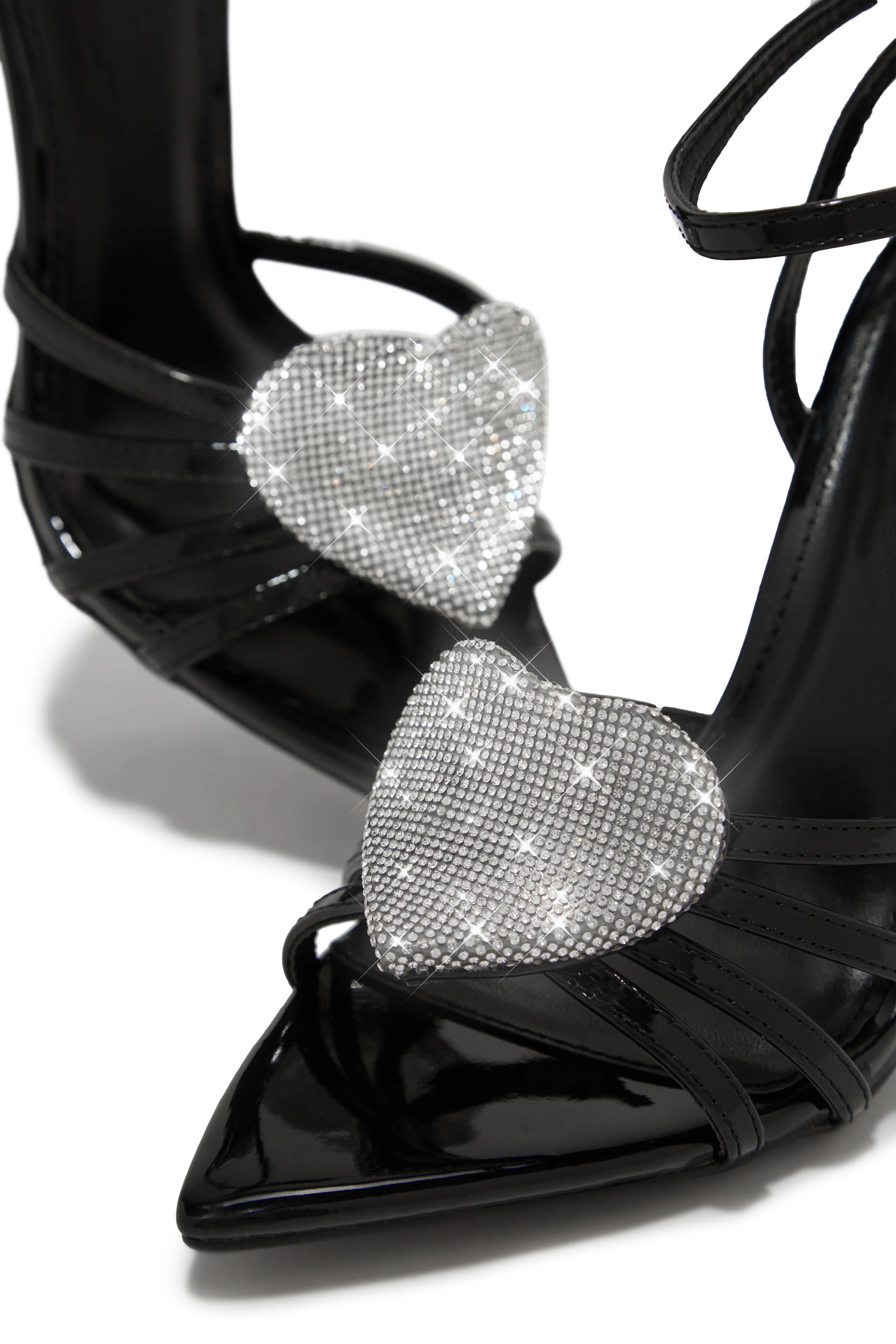 Heartbreaker Heart Embellished High Heels - Black - Image 4