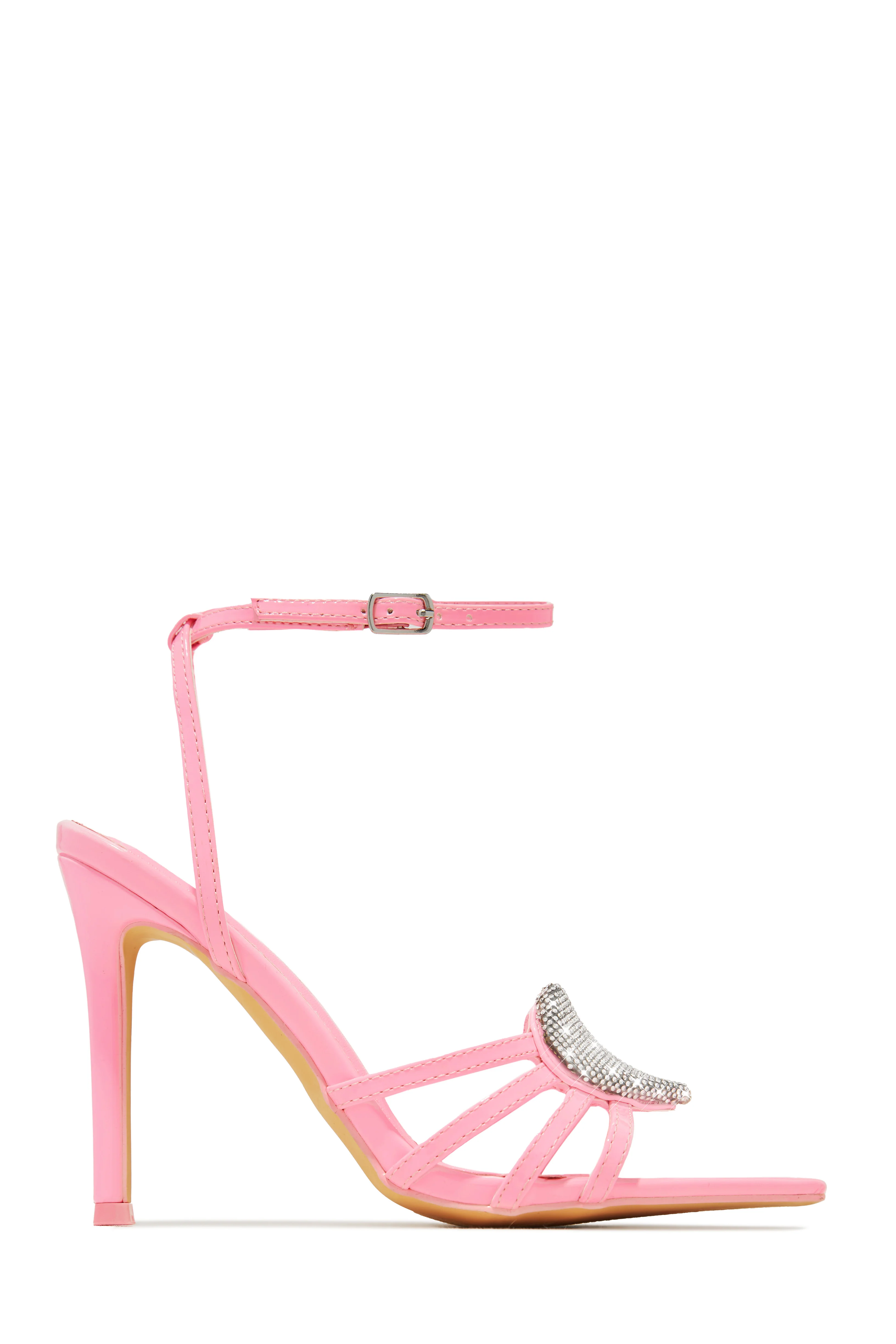 Heartbreaker Heart Embellished High Heels - Red - Image 10