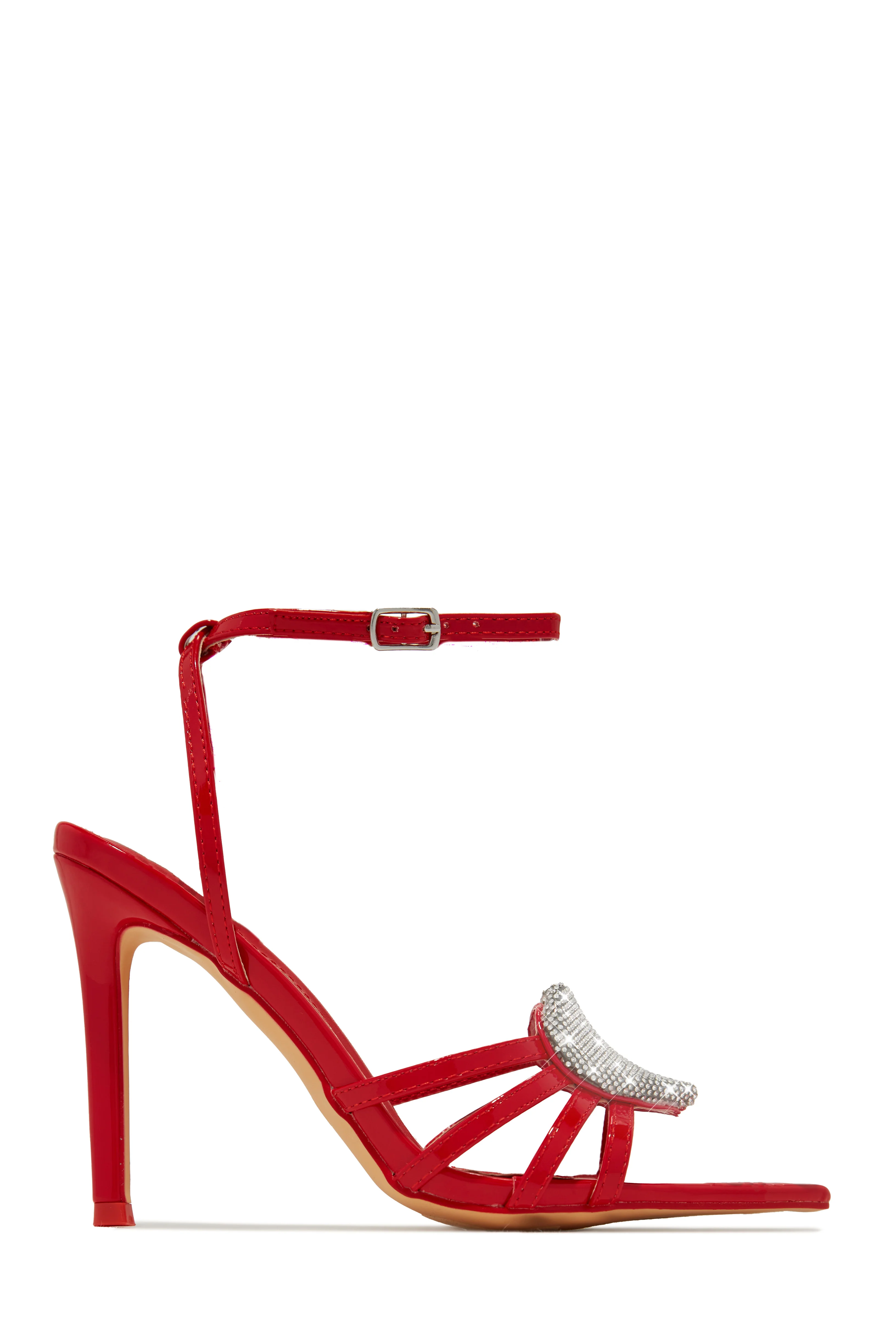 Heartbreaker Heart Embellished High Heels - Red - Image 6