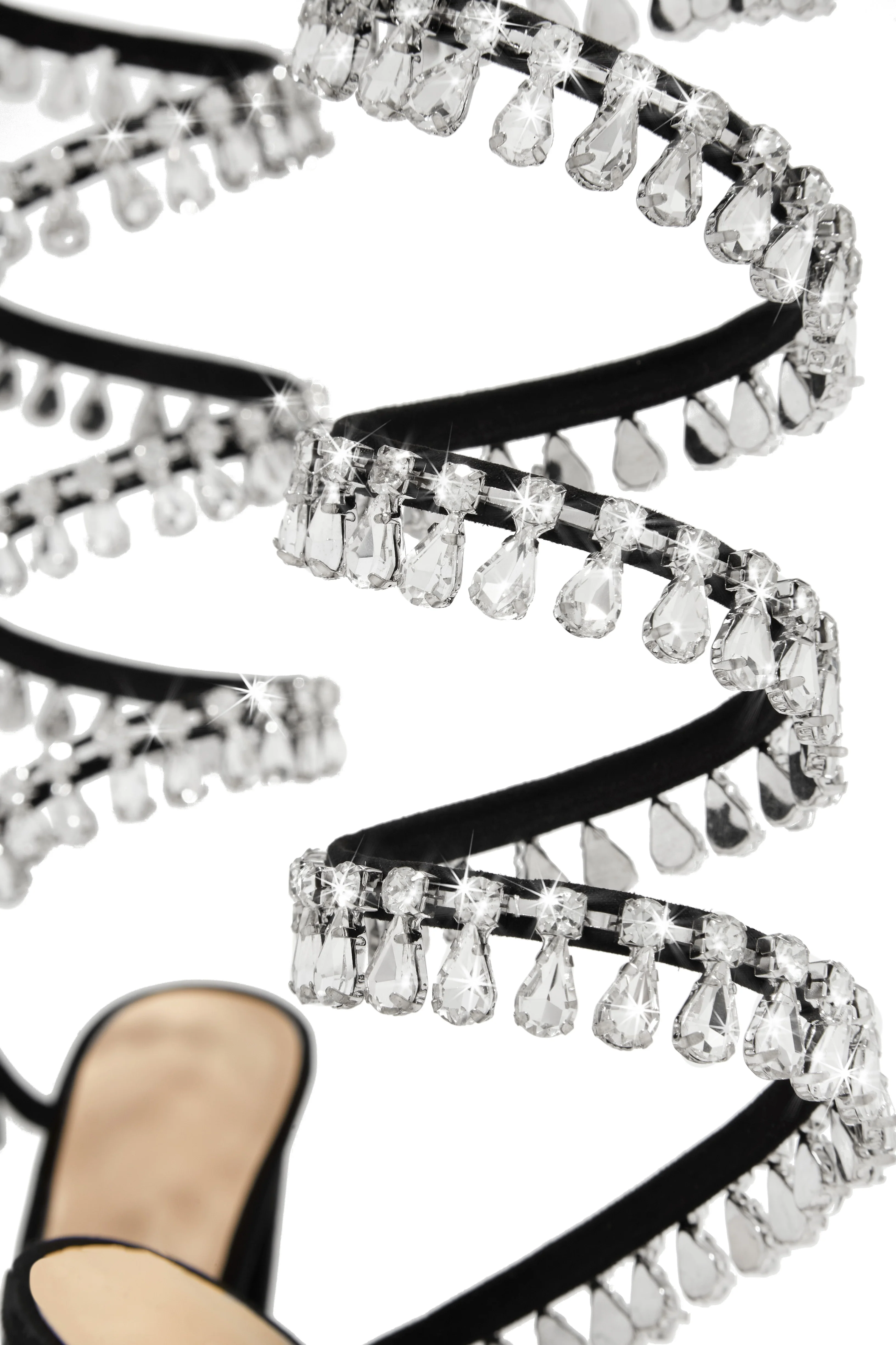 Holiday Party Embellished Around The Ankle Coil Heels - Black - Image 4