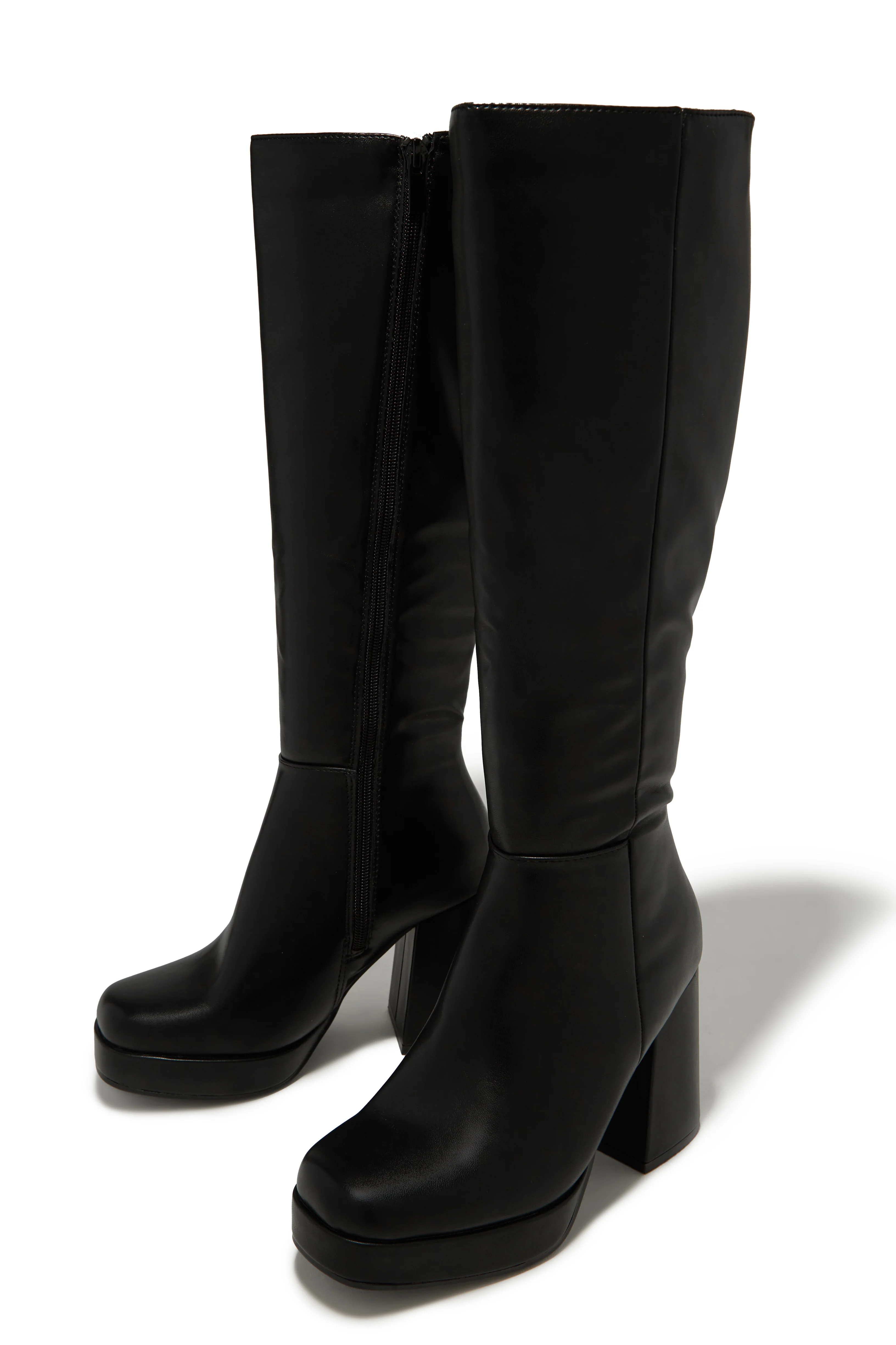 Hudson Platform Block Heel Boots - Black - Image 2