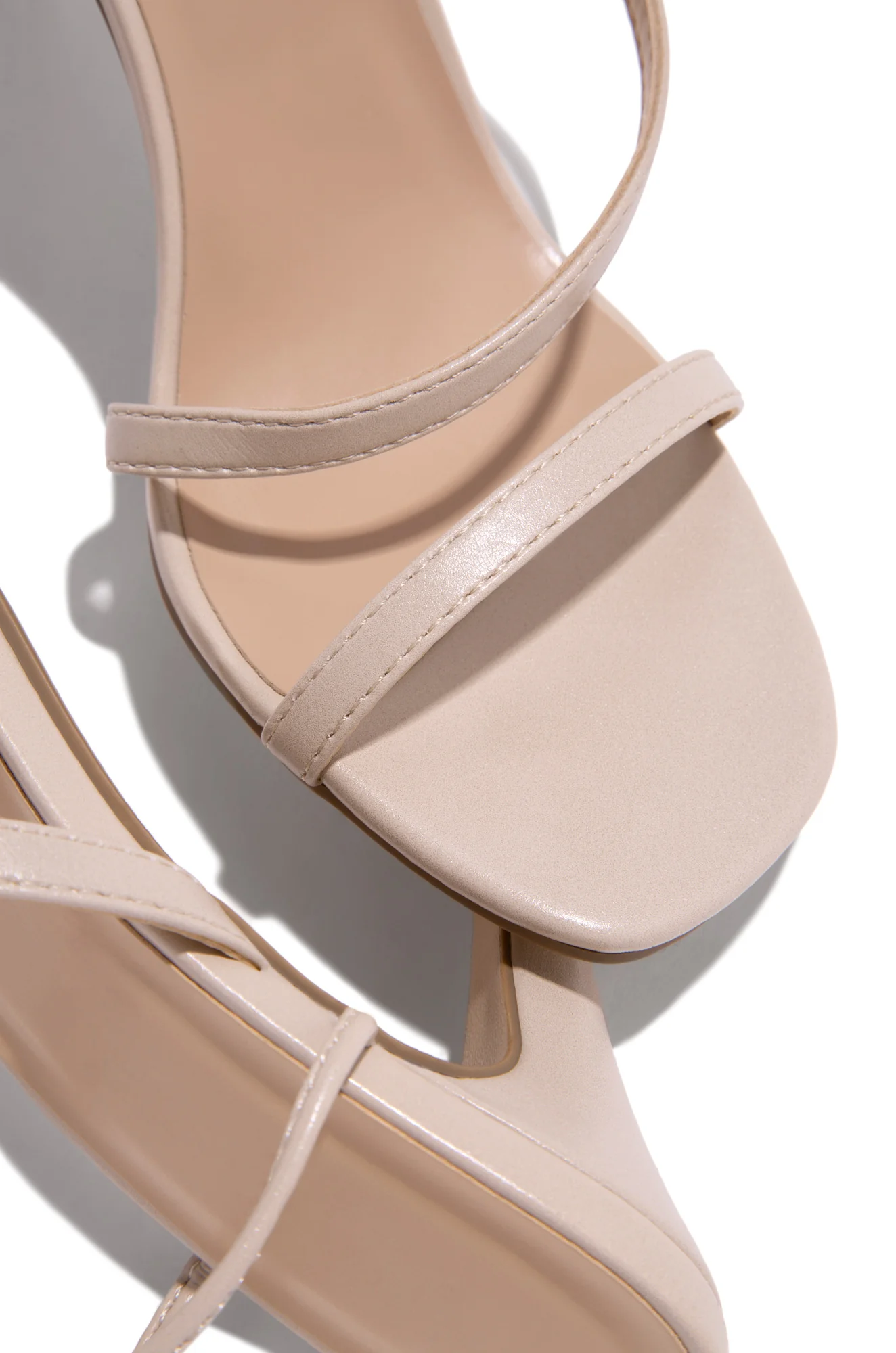 Inessa Lace Up High Heels - Nude - Image 4