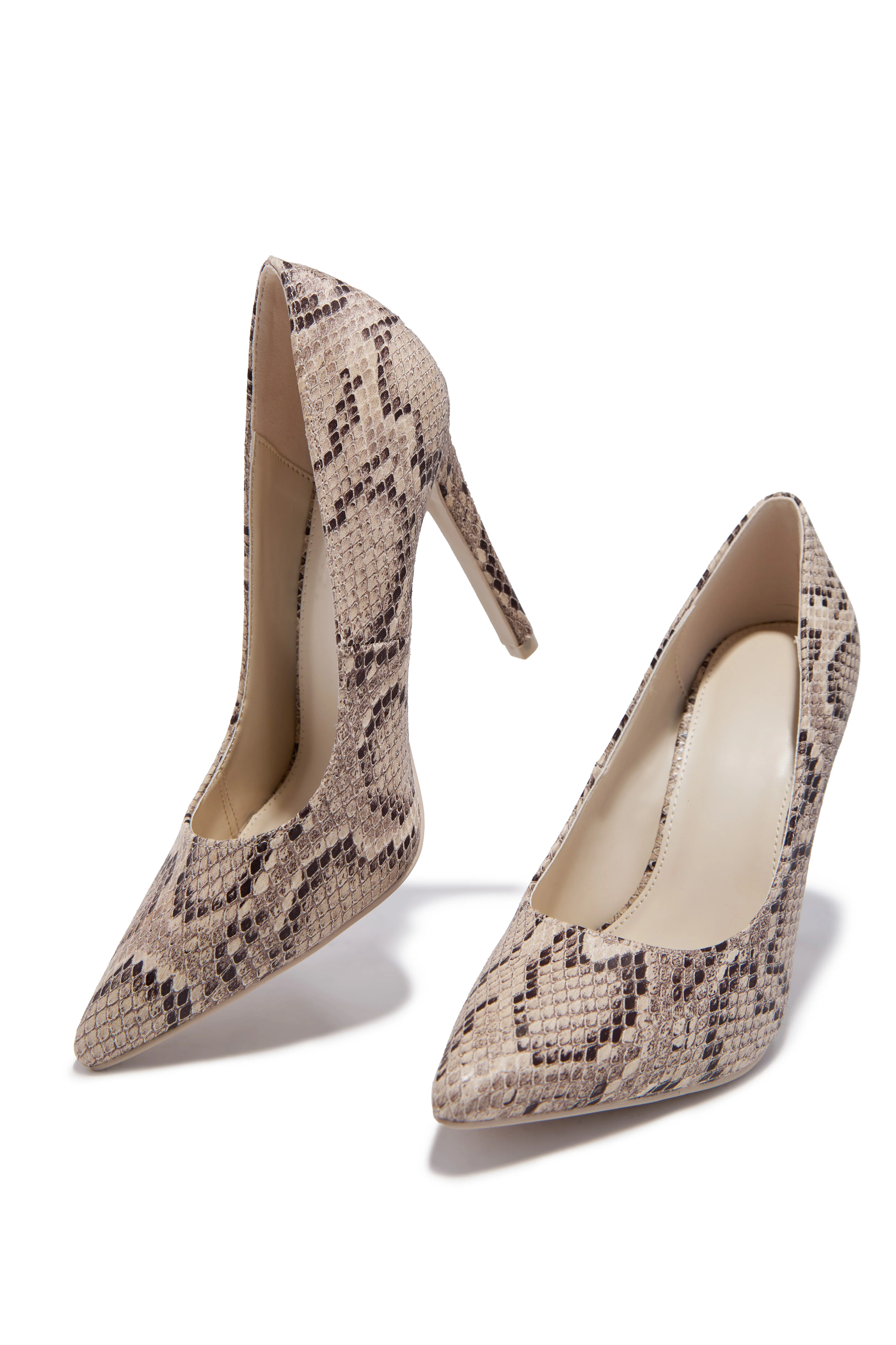 Internet Celebrity High Heel Pumps - Snake Brown - Image 3