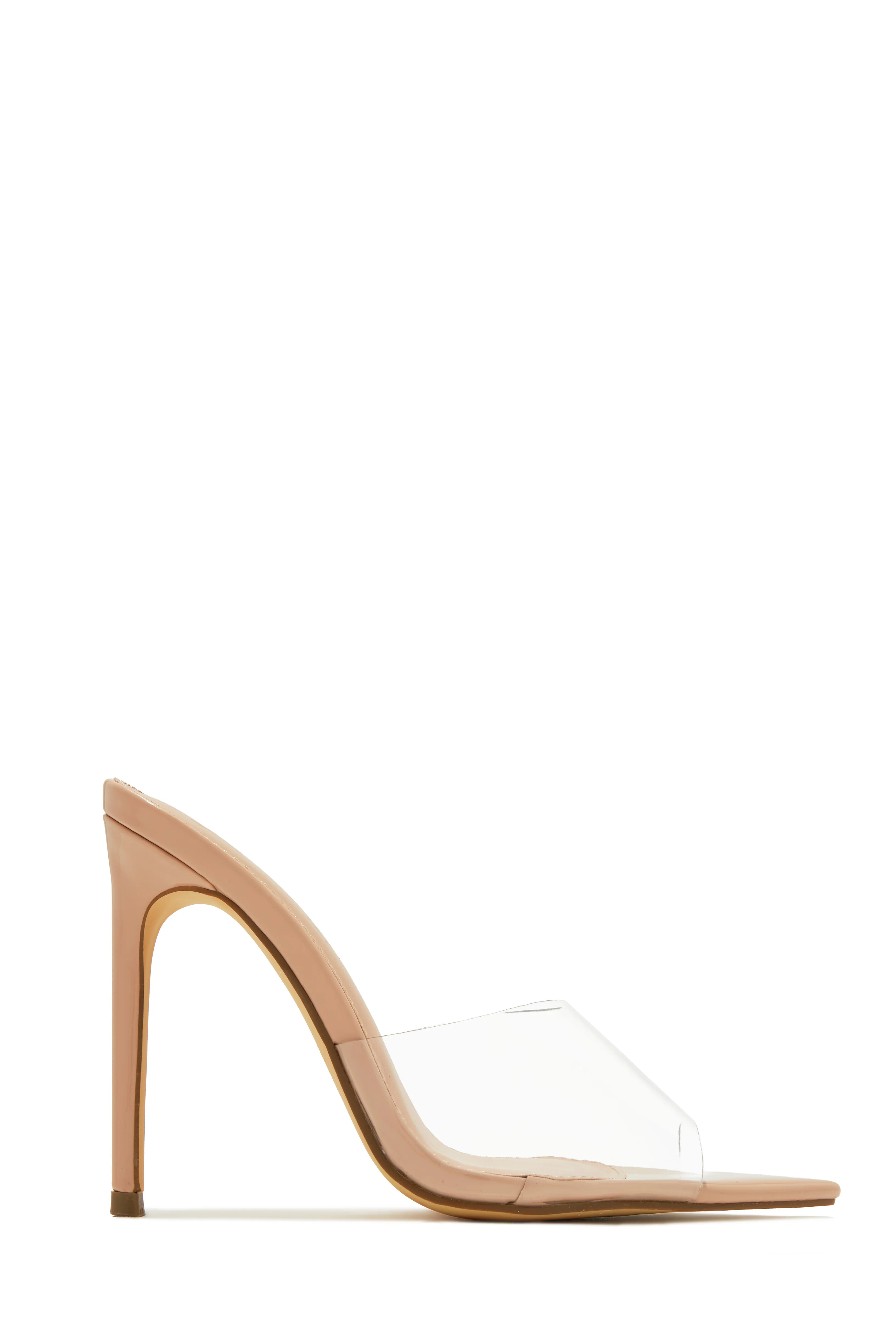 Ionic Clear Strap High Heel Mules - Silver - Image 10