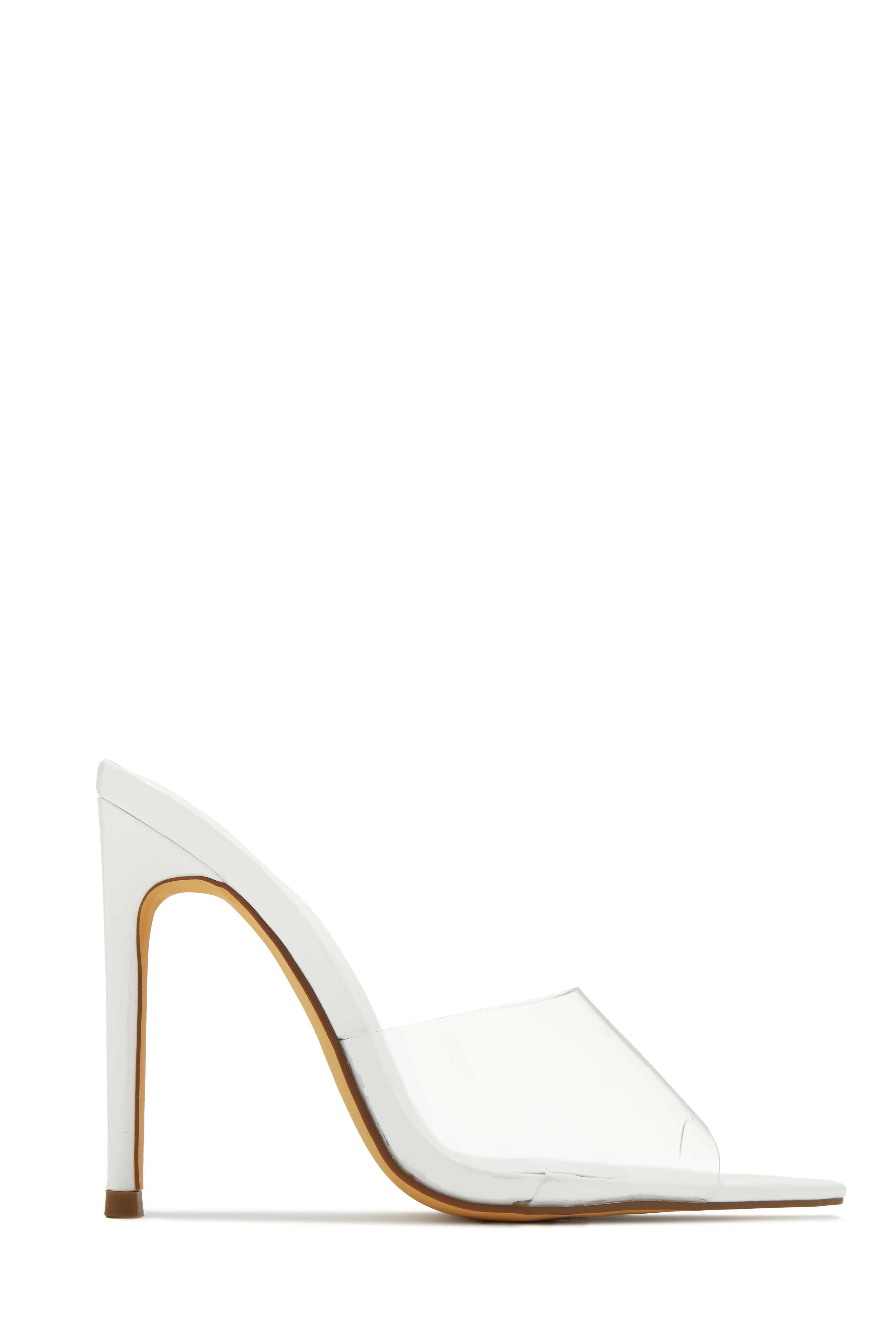 Ionic Clear Strap High Heel Mules - Silver - Image 11