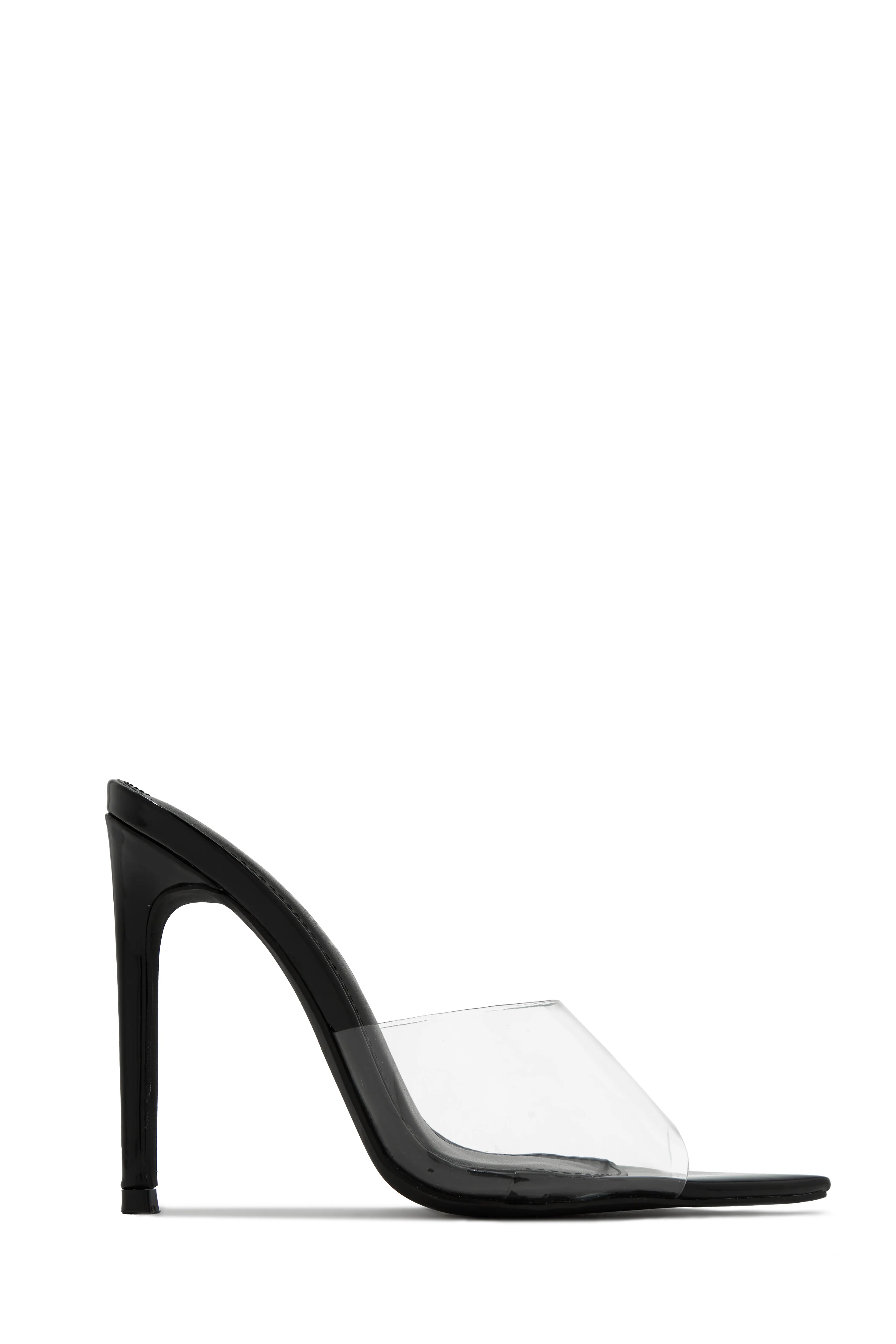 Ionic Clear Strap High Heel Mules - Silver - Image 7
