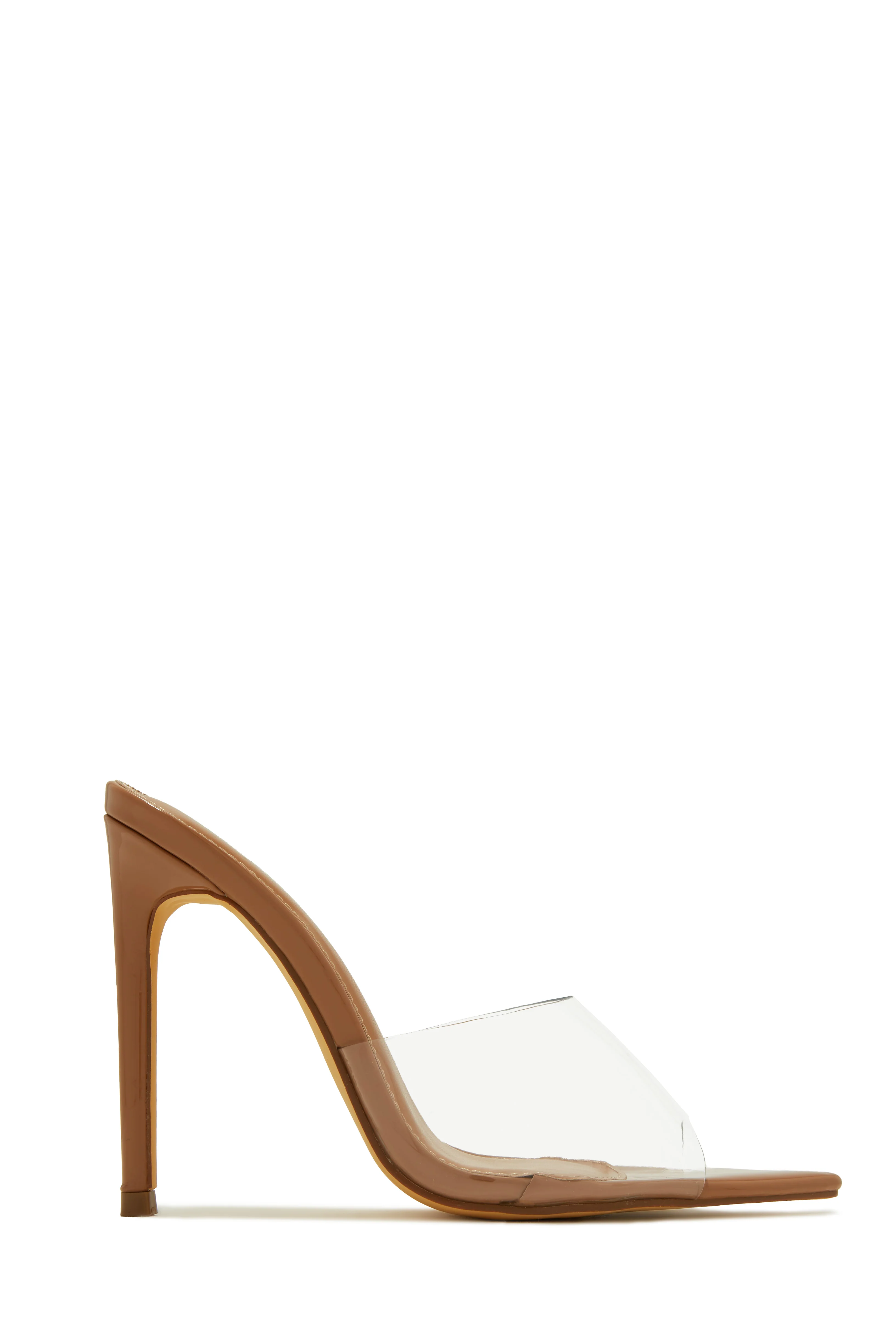 Ionic Clear Strap High Heel Mules - Silver - Image 8