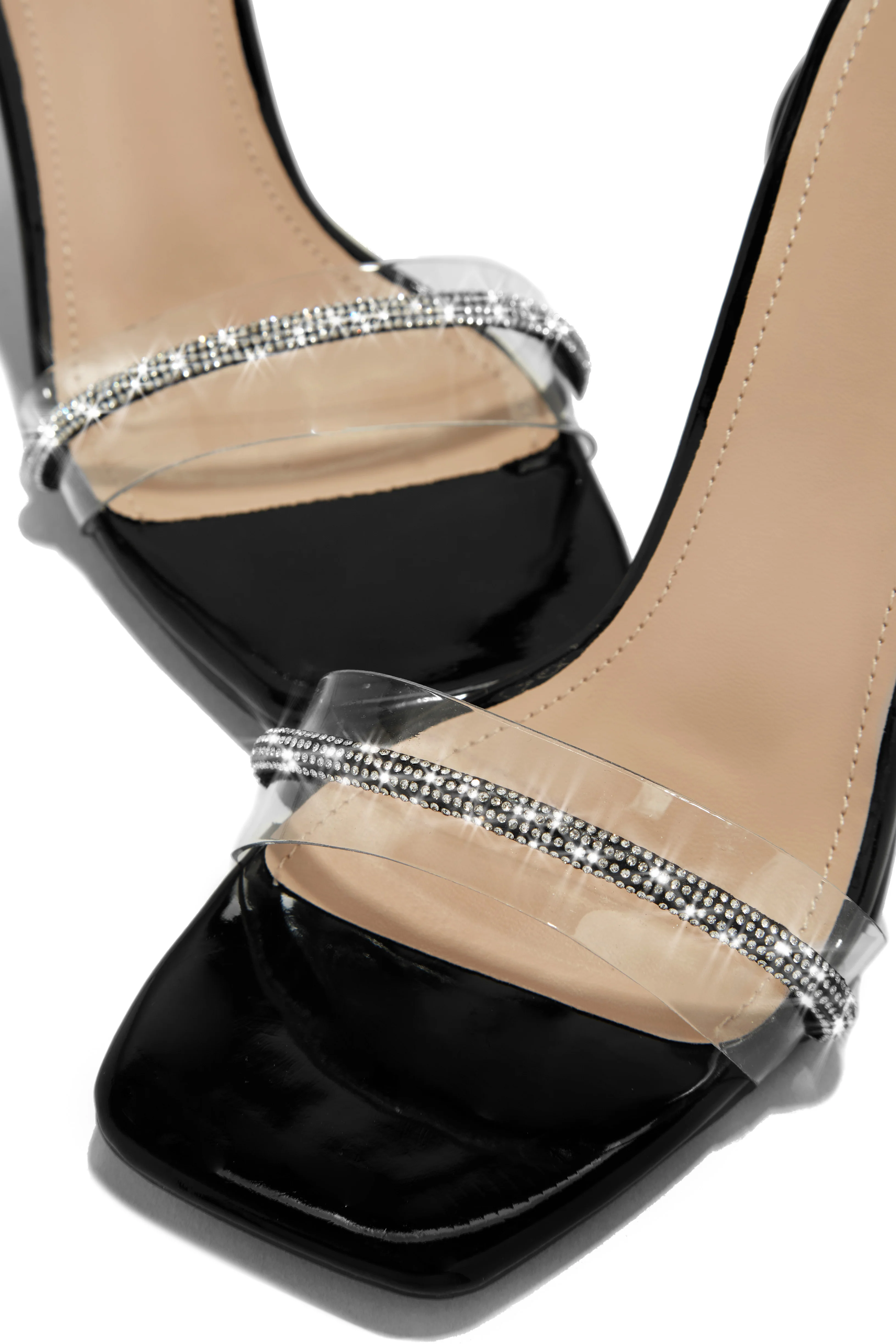 Irisa Embellished Lace Up Heels - Black - Image 2