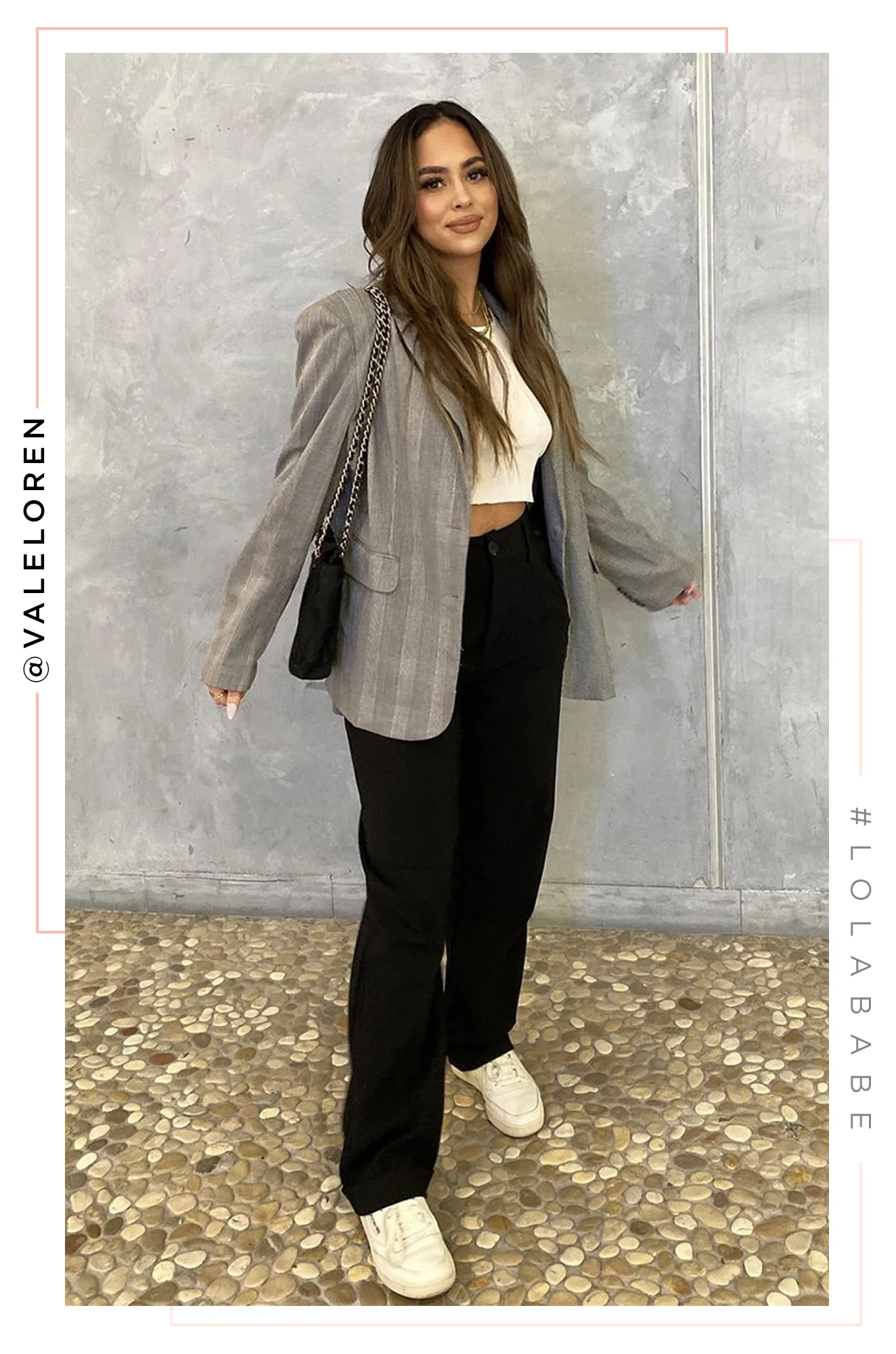 Isabelle Oversized Plaid Blazer - Black - Image 12