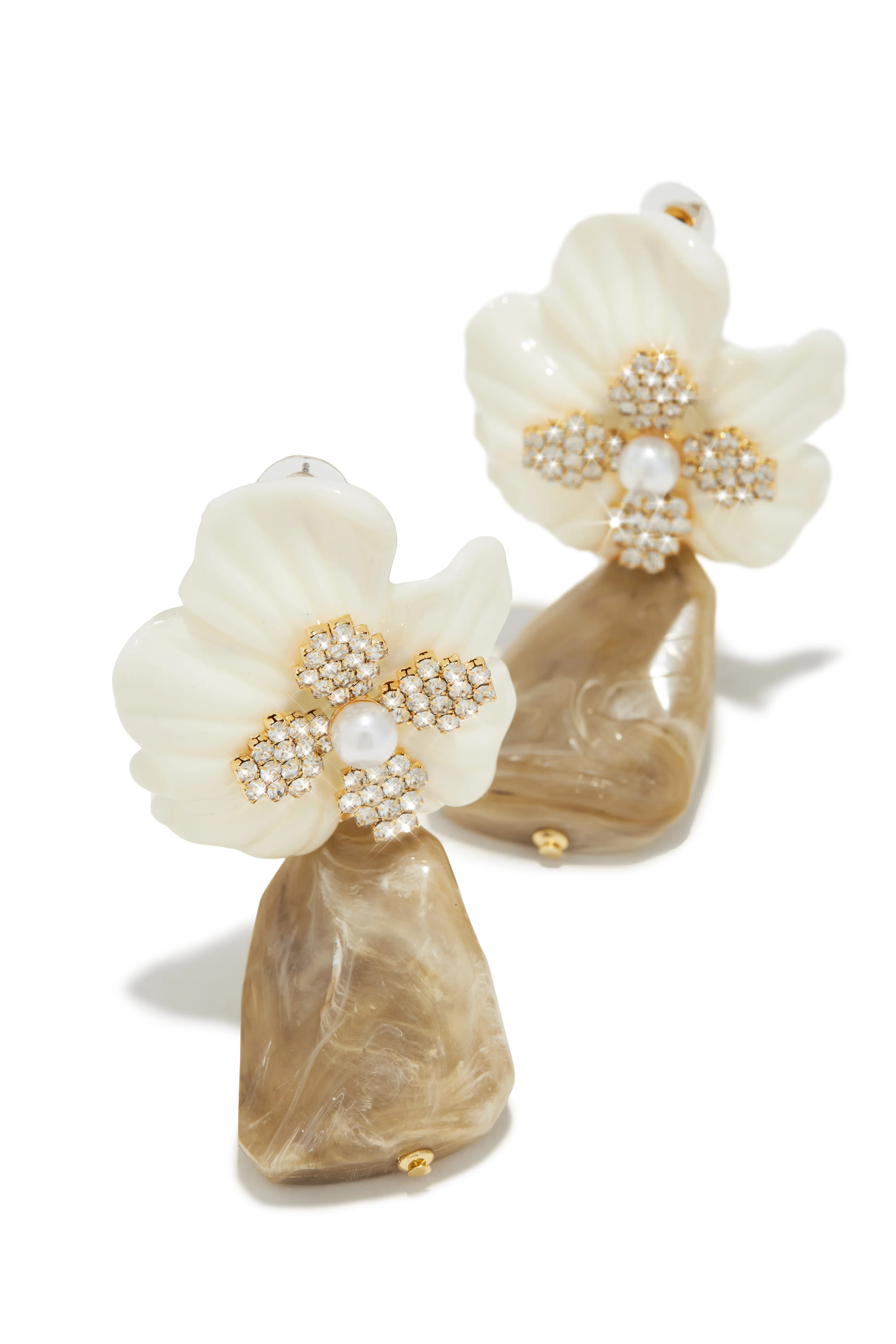 Isenia Flower Statement Earring - Nude - Image 2