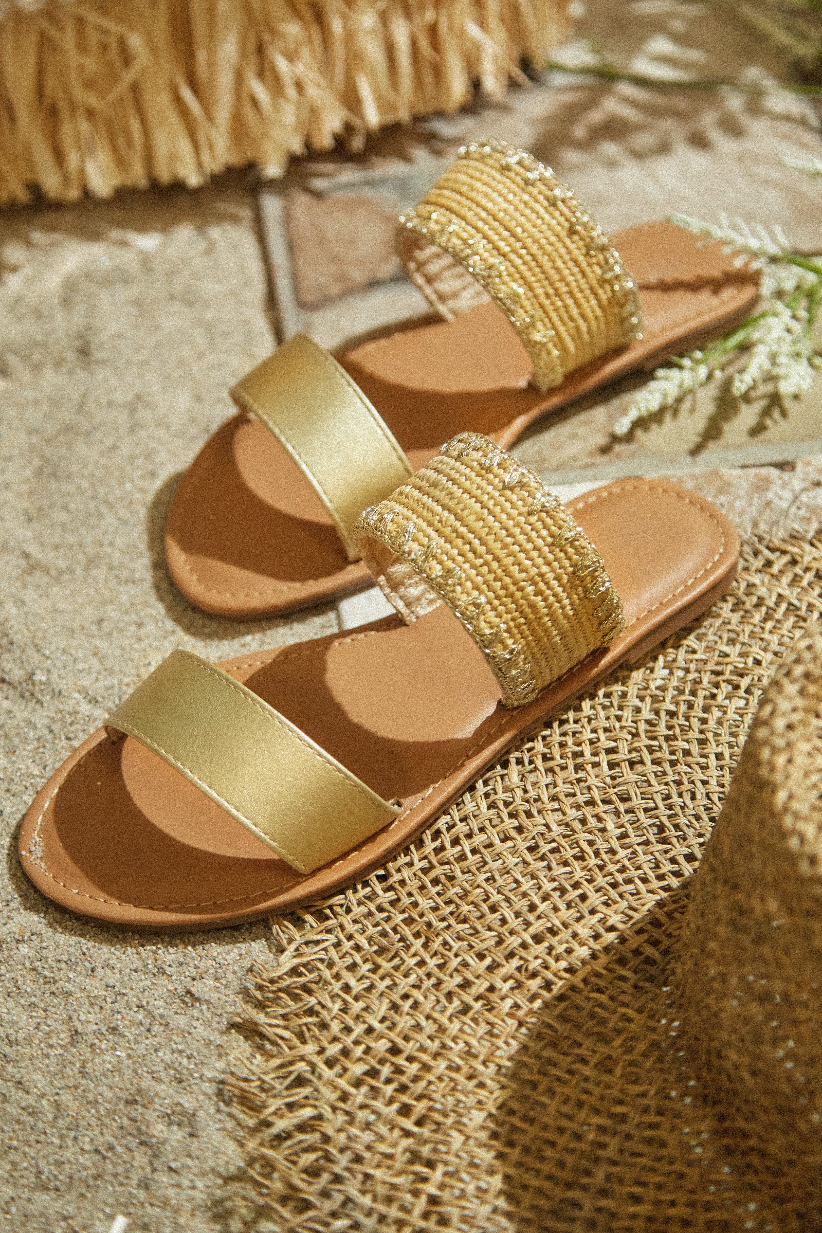 Janice Slip On Sandals - Gold - Image 2