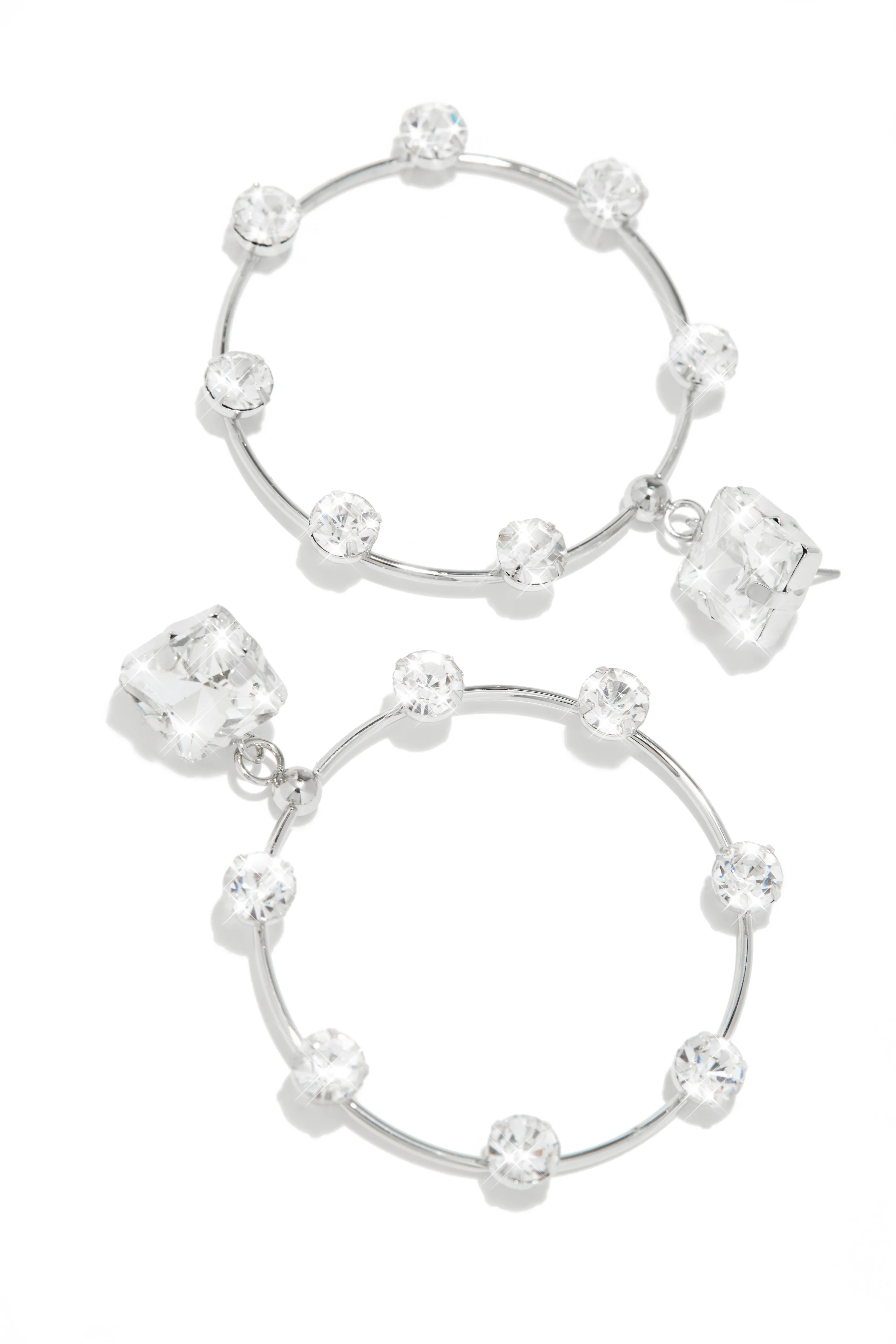 Jayla Embellished Statement Earring - Silver - Image 3