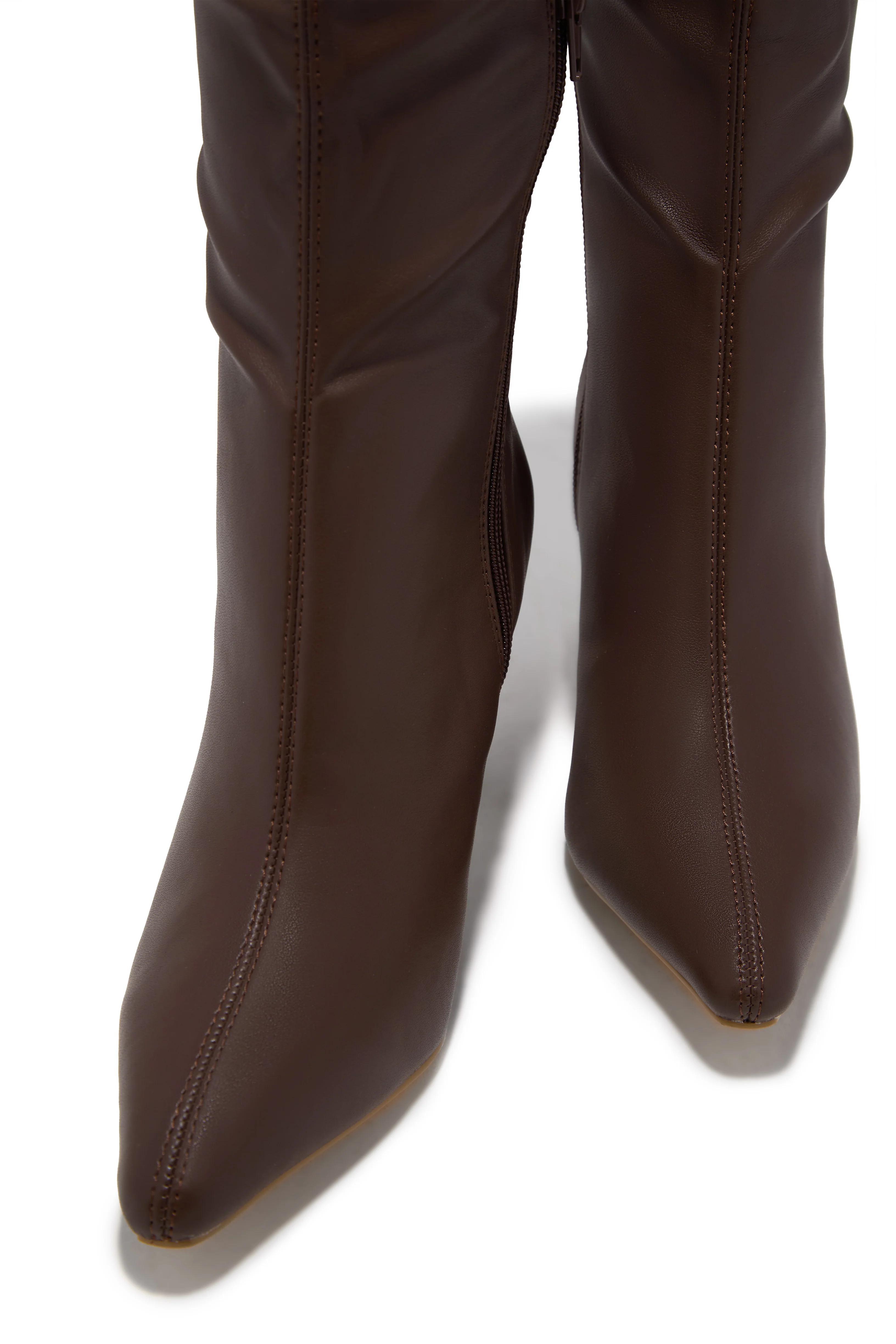 Jaylin Mid Heel Boots - Brown - Image 2