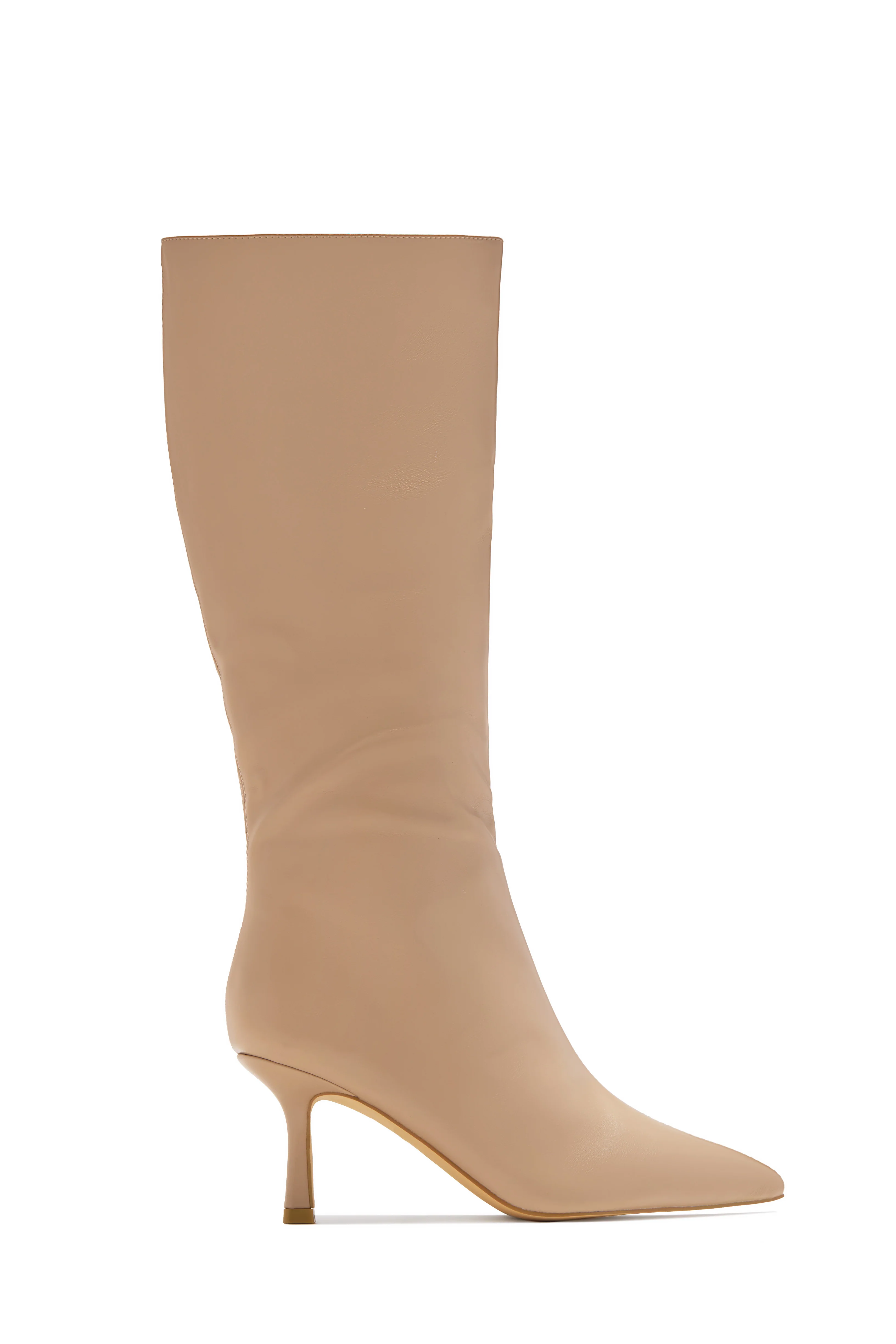 Jaylin Mid Heel Boots - Nude - Image 4