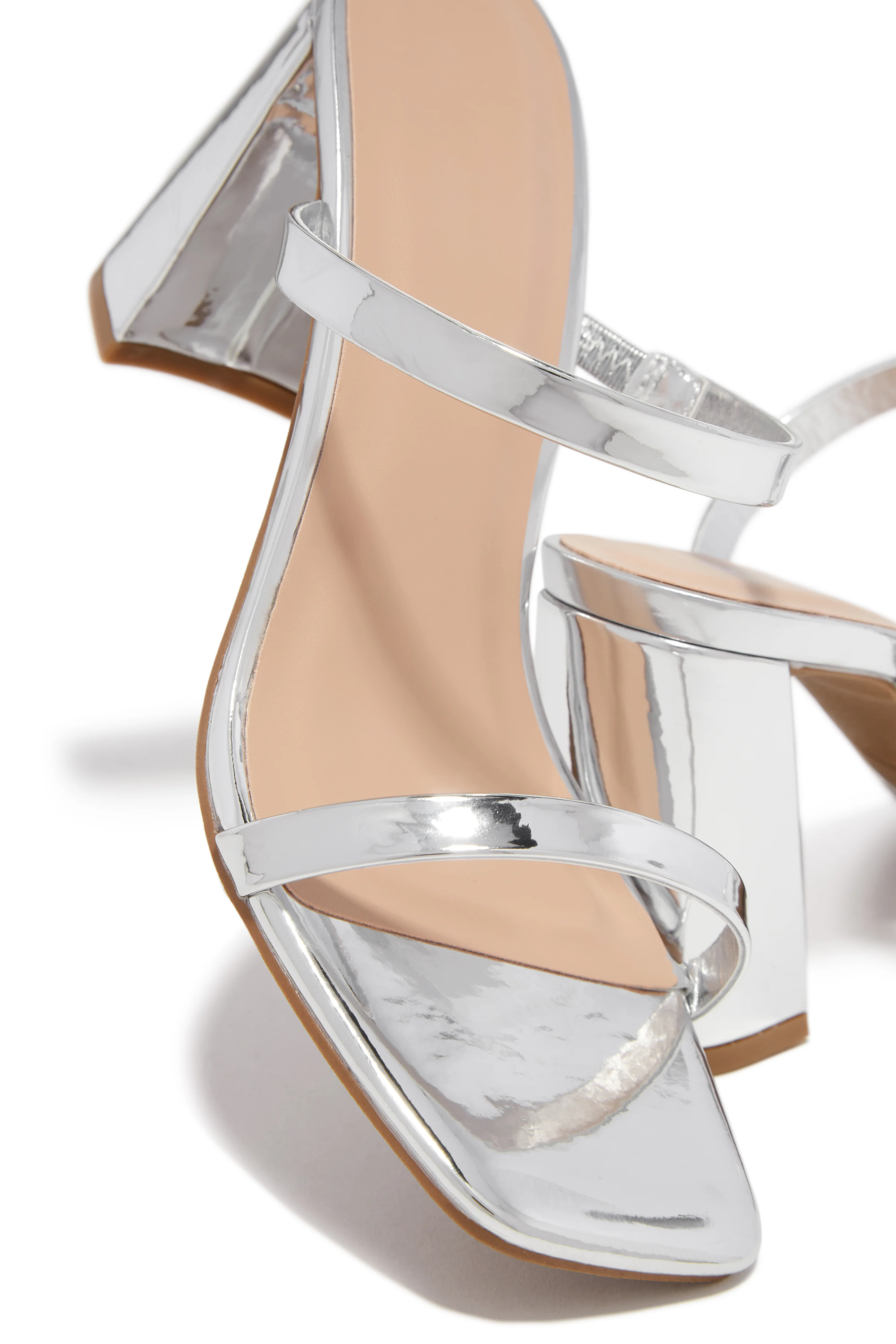Jaynee Block Heel Mules - Silver - Image 3