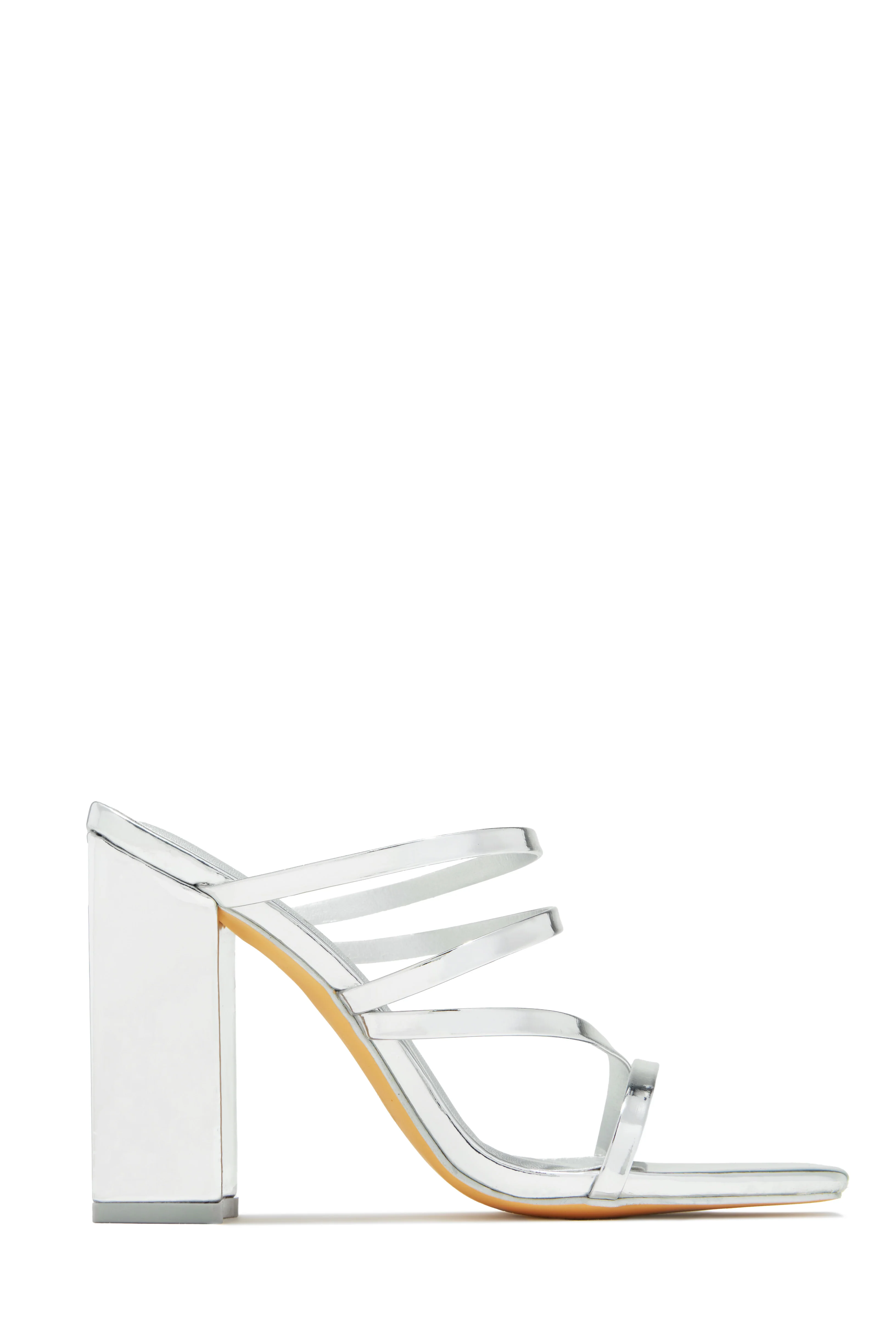 Jaziel Block Heel Mules - Silver - Image 4
