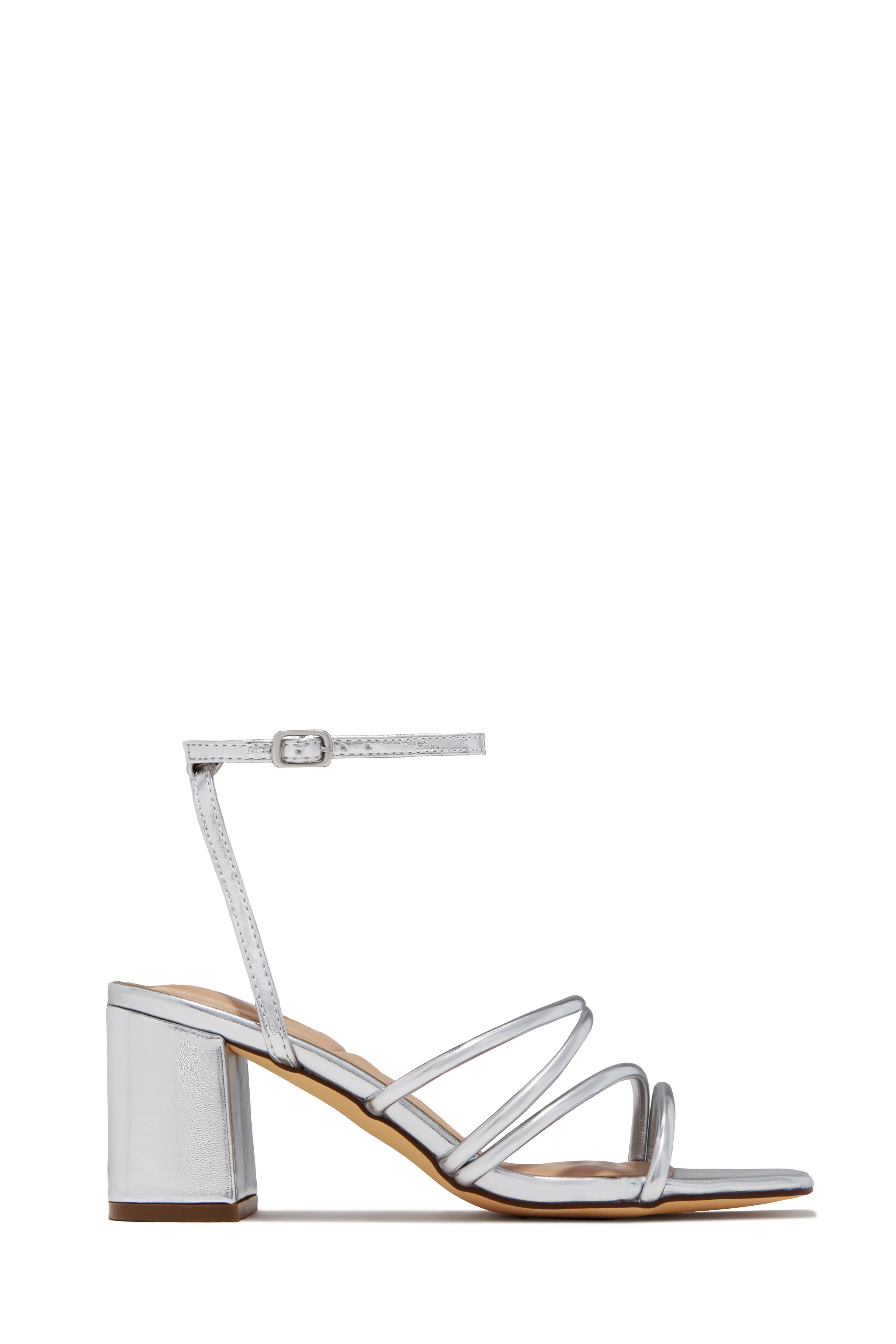 Jazmin Block Mid Heels - Silver - Image 5