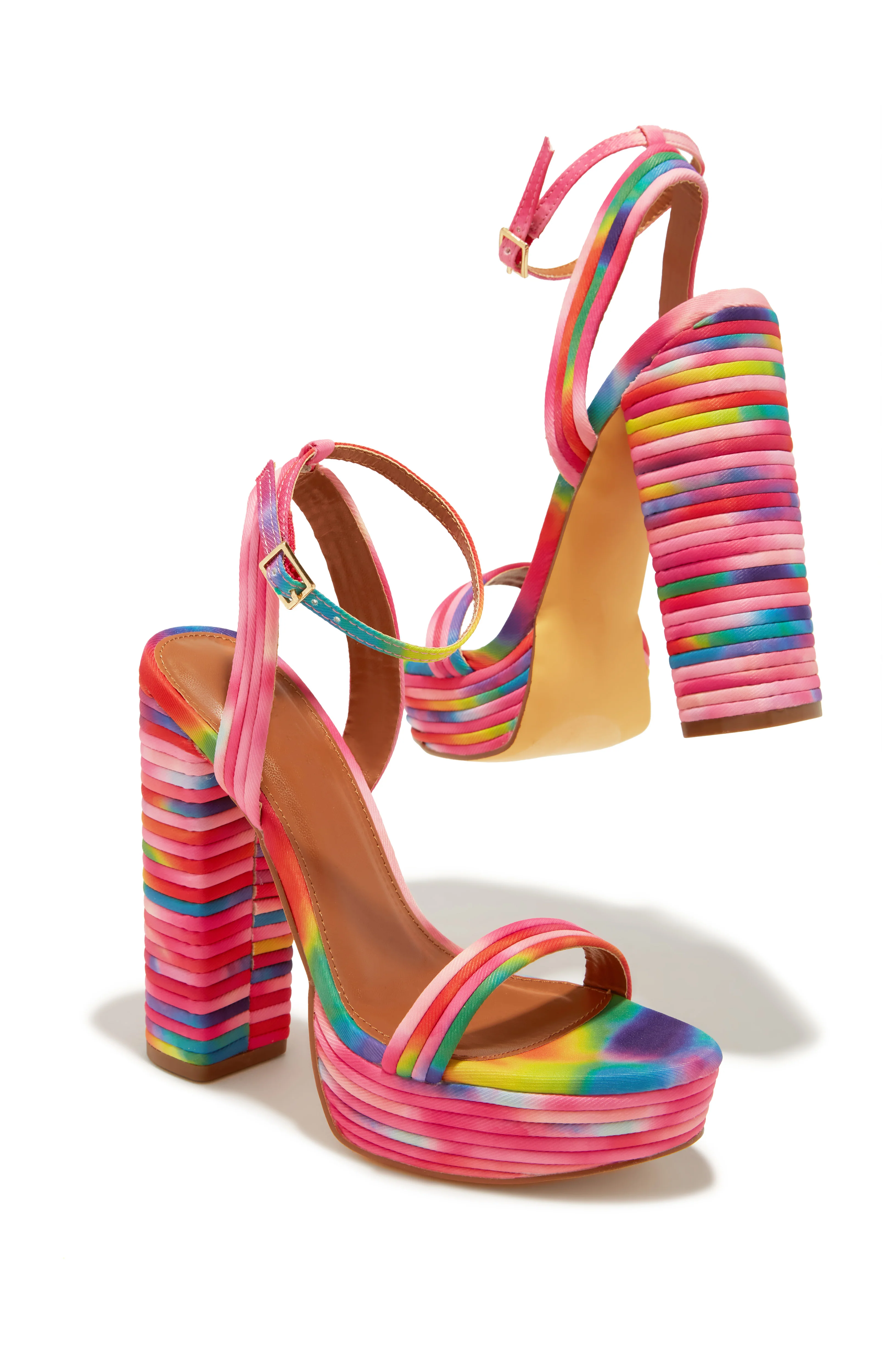 Jazzlyn Platform Block Heels - Rainbow - Image 2