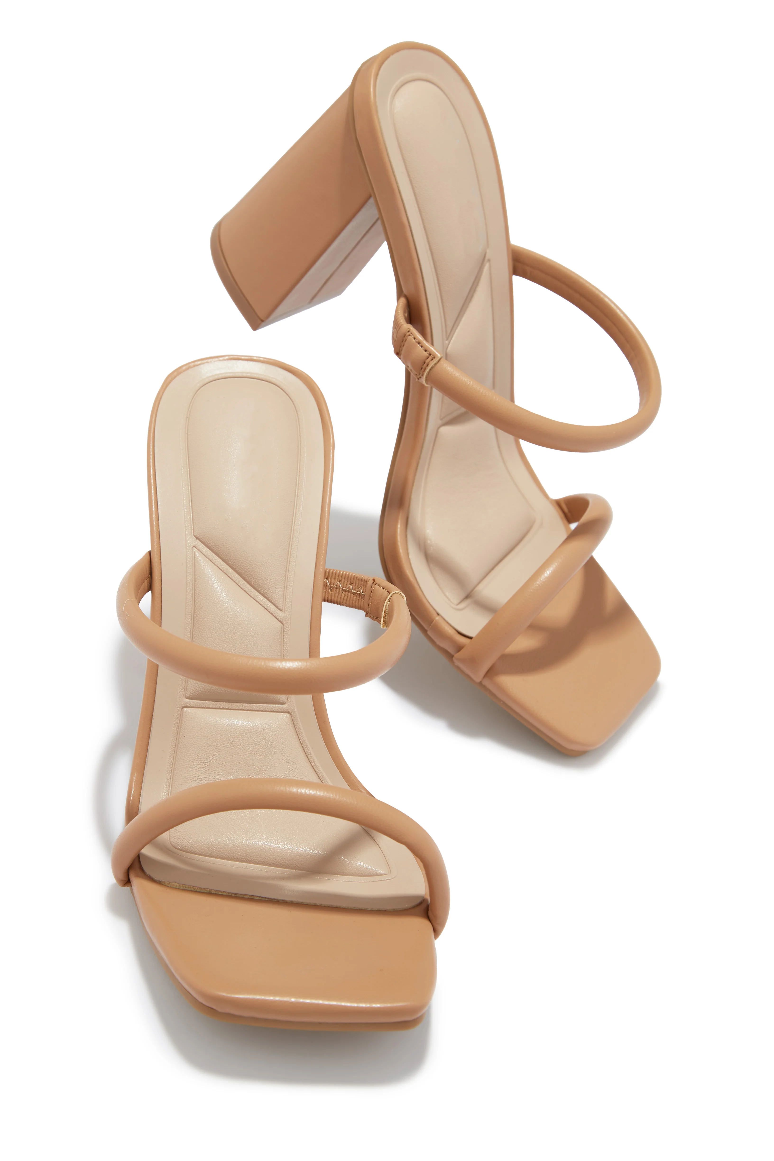 Jenna Block Heel Mules - Camel - Image 2