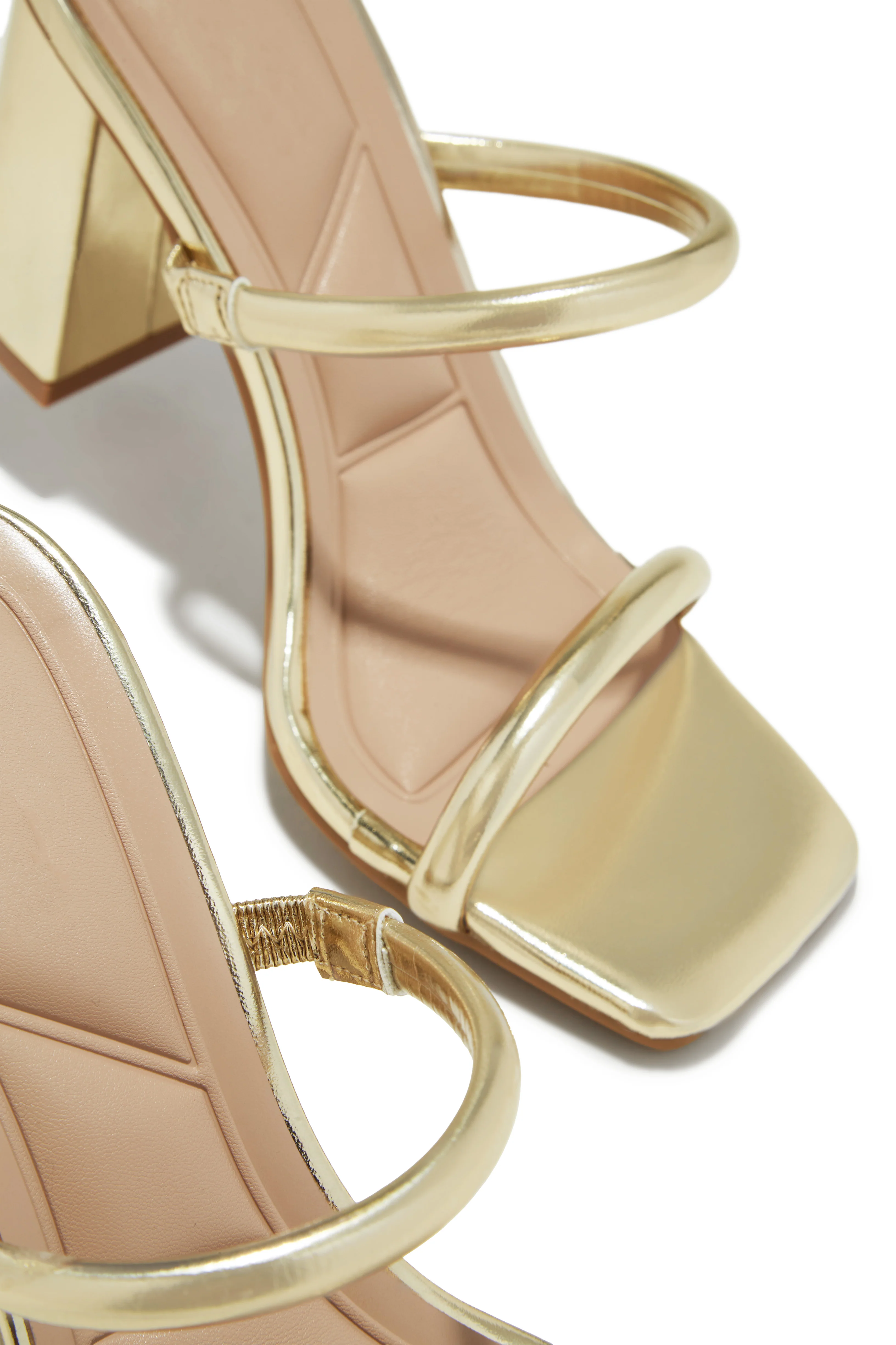 Jenna Block Heel Mules - Gold - Image 3