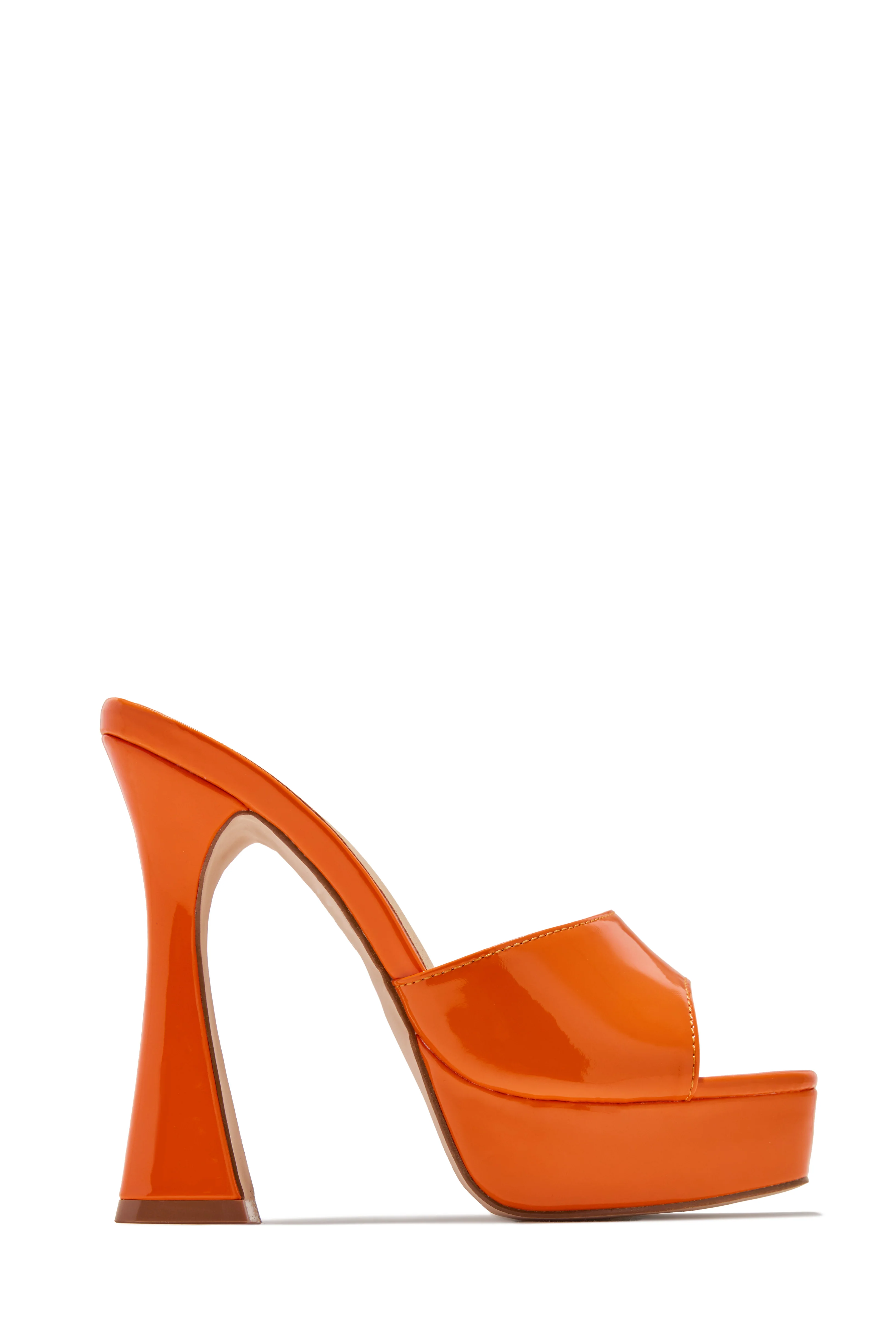 Jianna Platform Heel Mules - Orange - Image 4