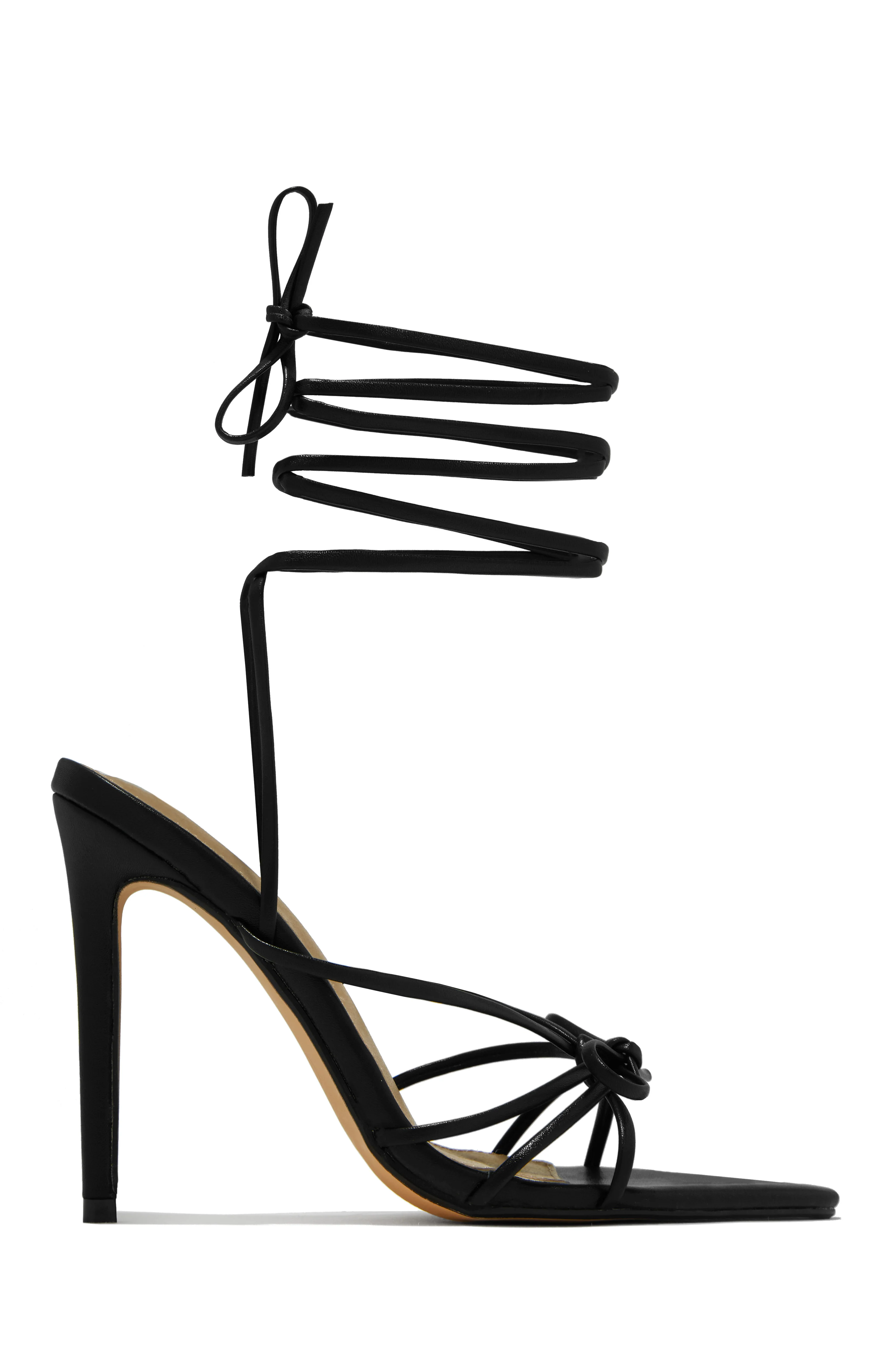 Joelle Lace Up High Heels - Red - Image 6