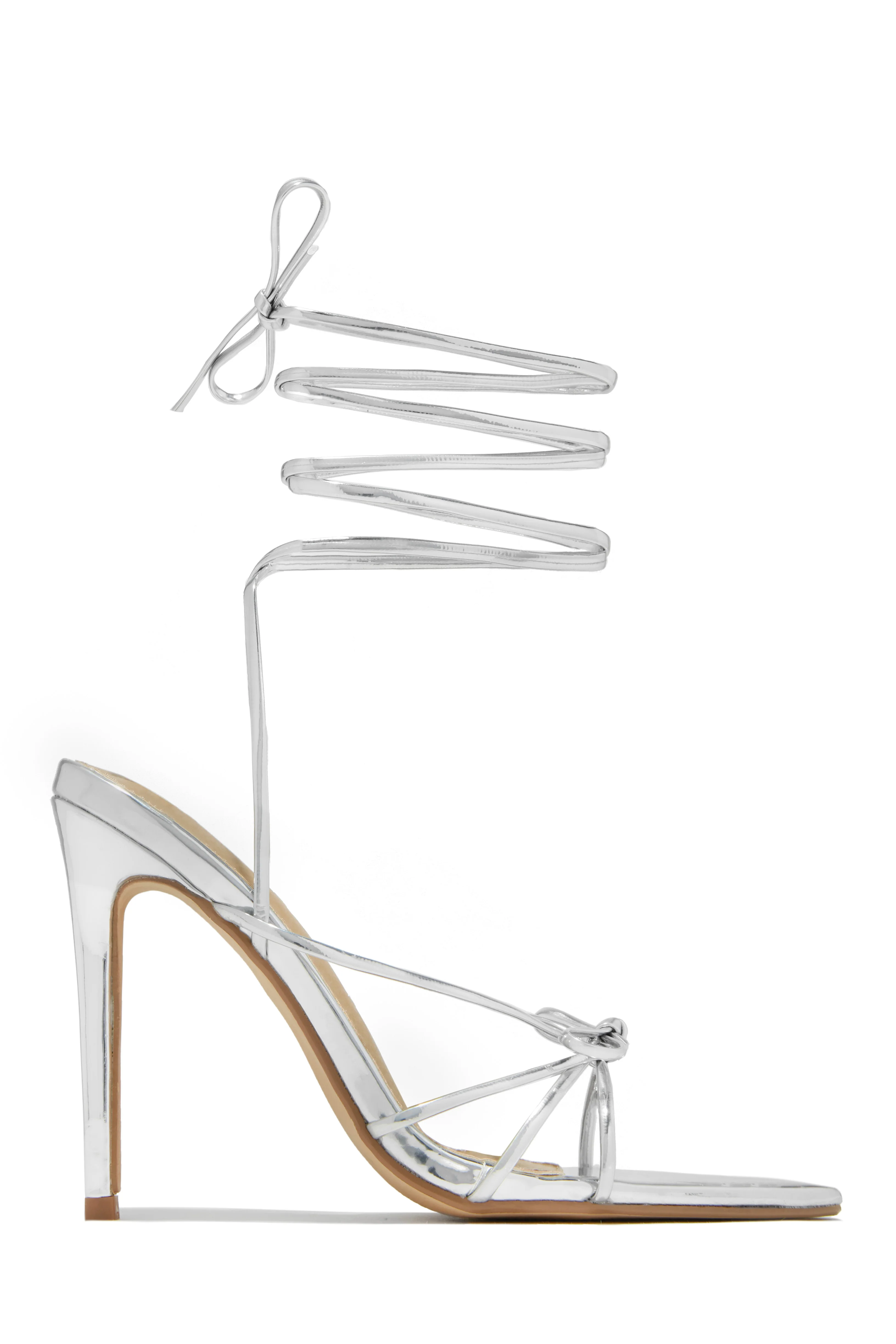 Joelle Lace Up High Heels - Red - Image 7
