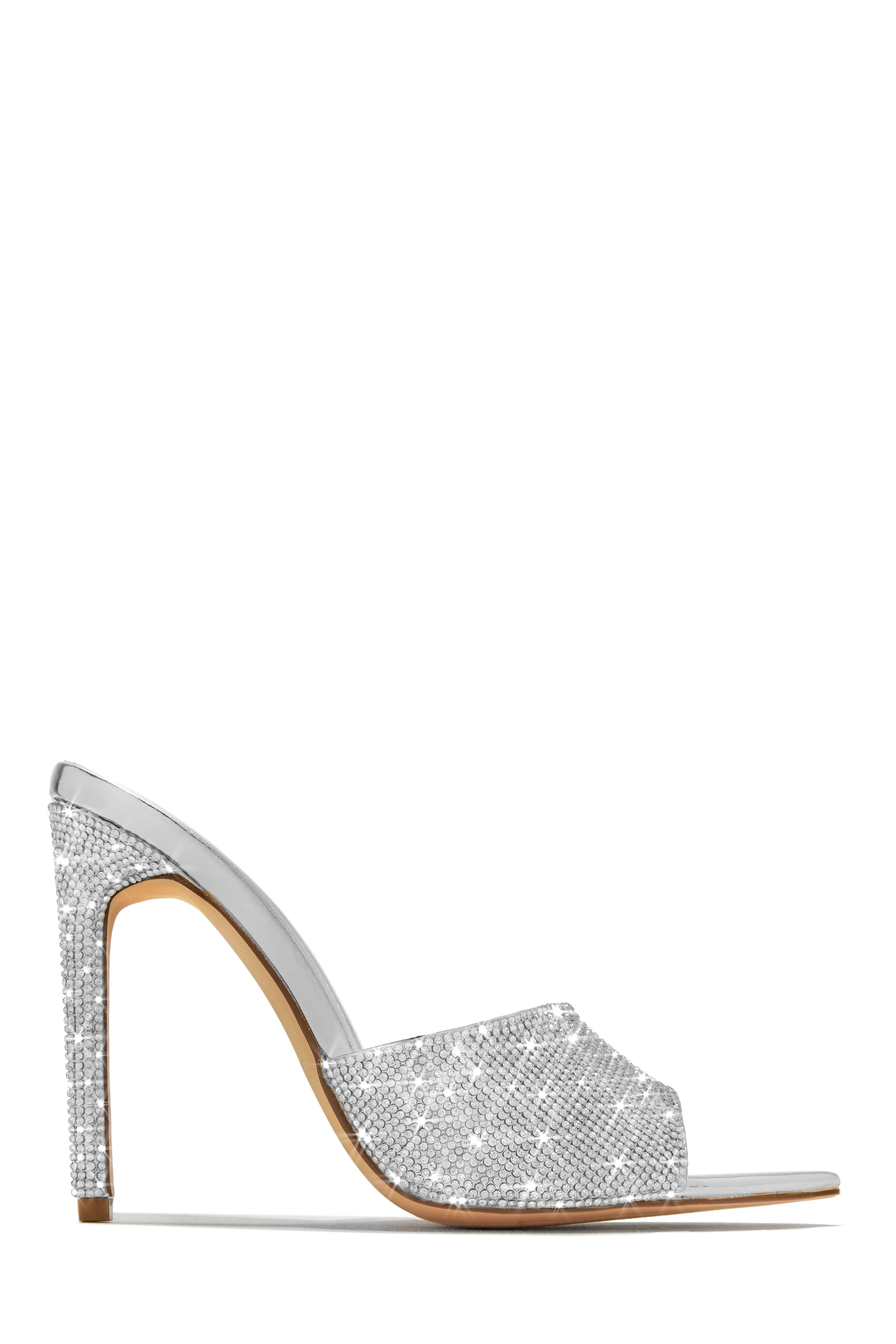 Juliene Embellished High Heel Mules - Nude - Image 8