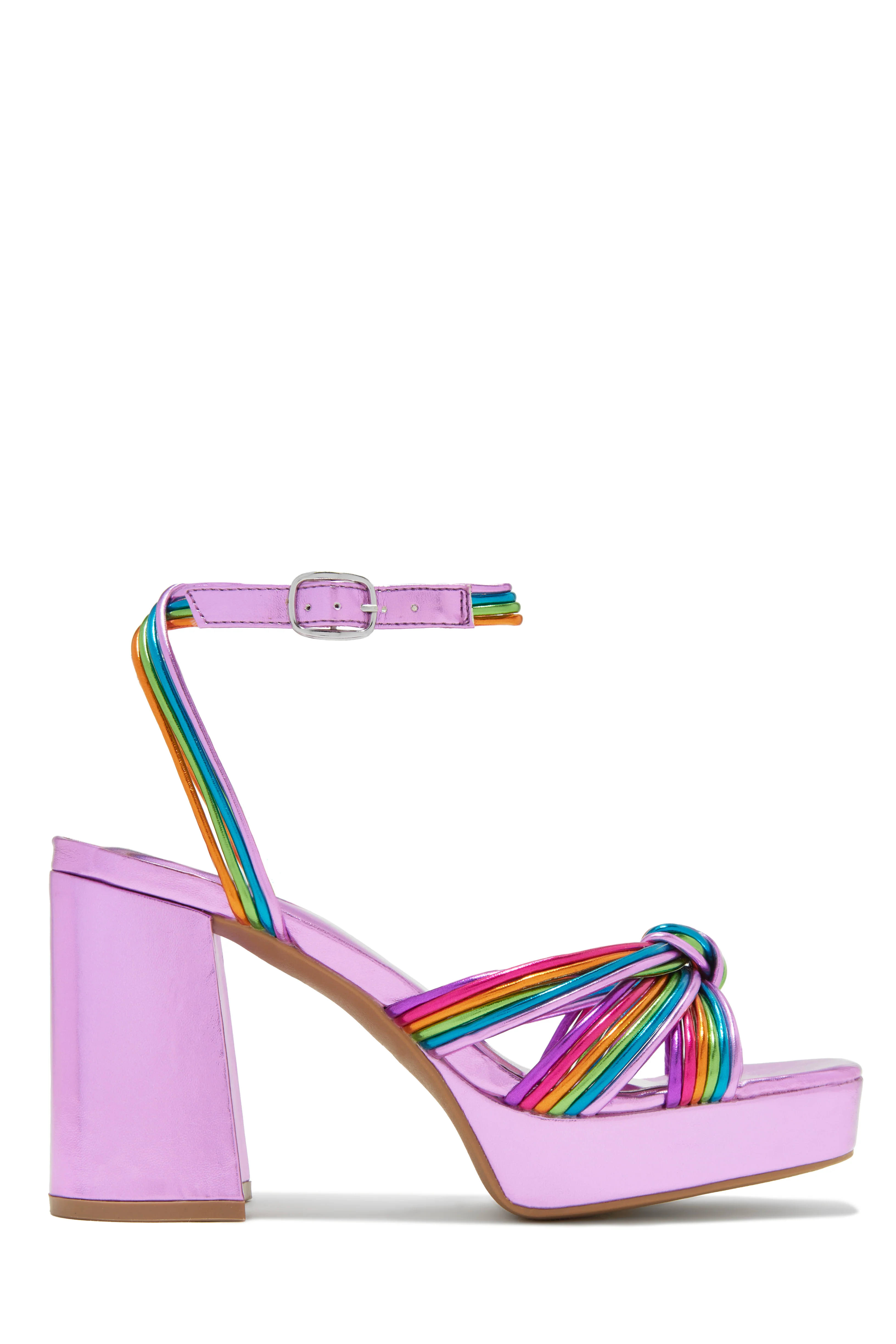 Juliette Platform Block High Heels - Pink - Image 6