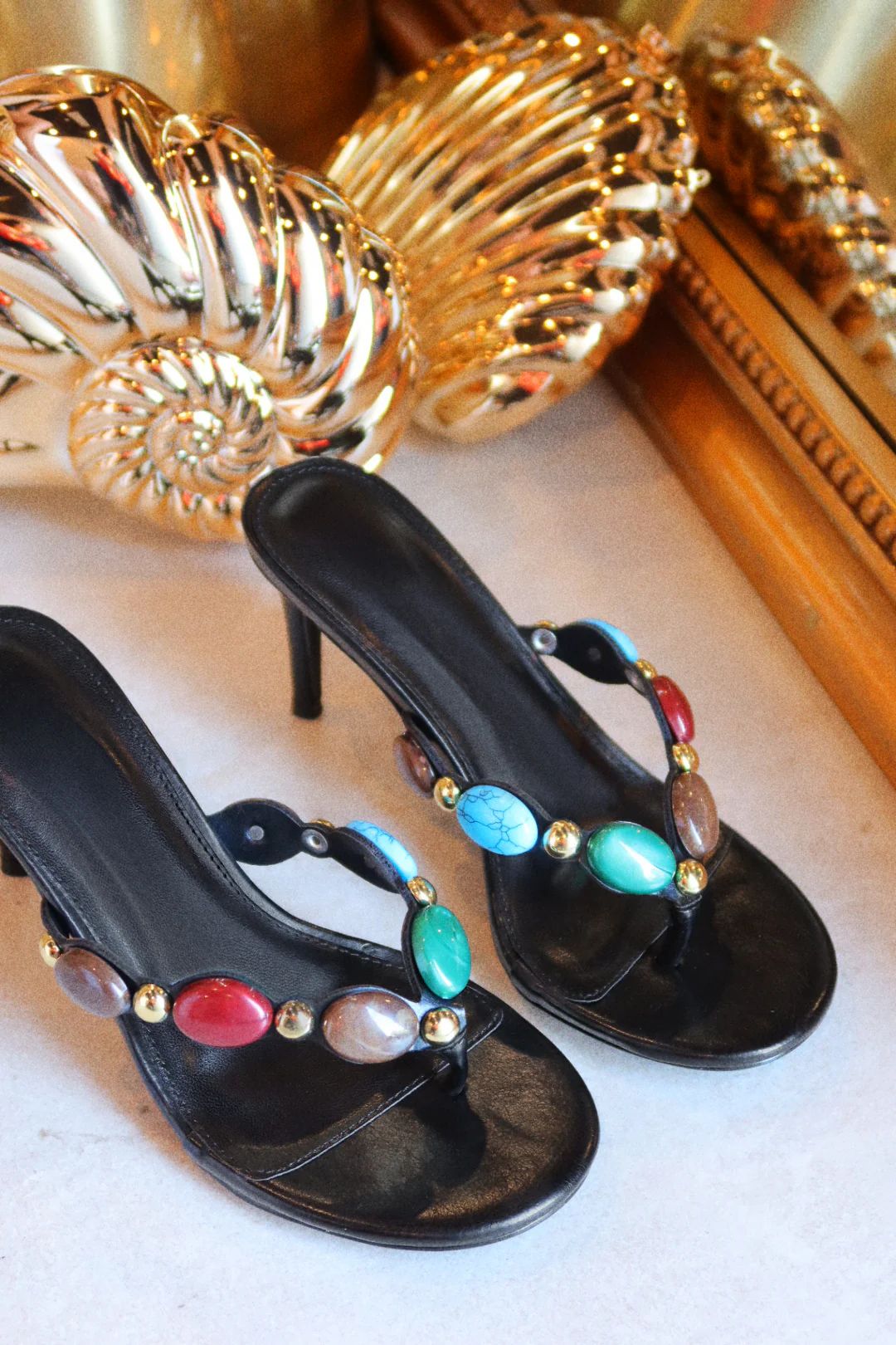 Kalani Mid Heel Mules - Black - Image 2