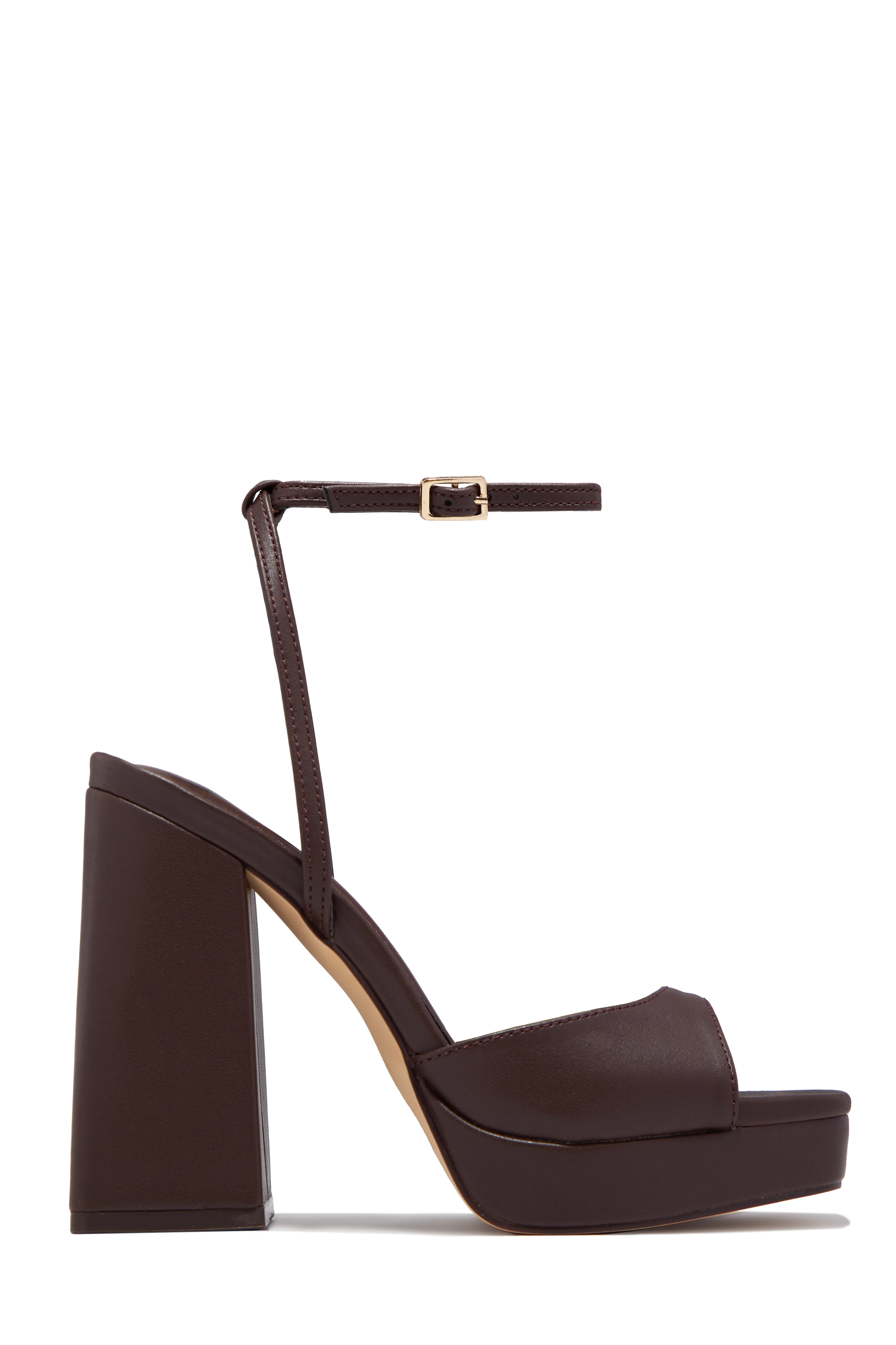 Kami Platform Block Heels - Brown - Image 4