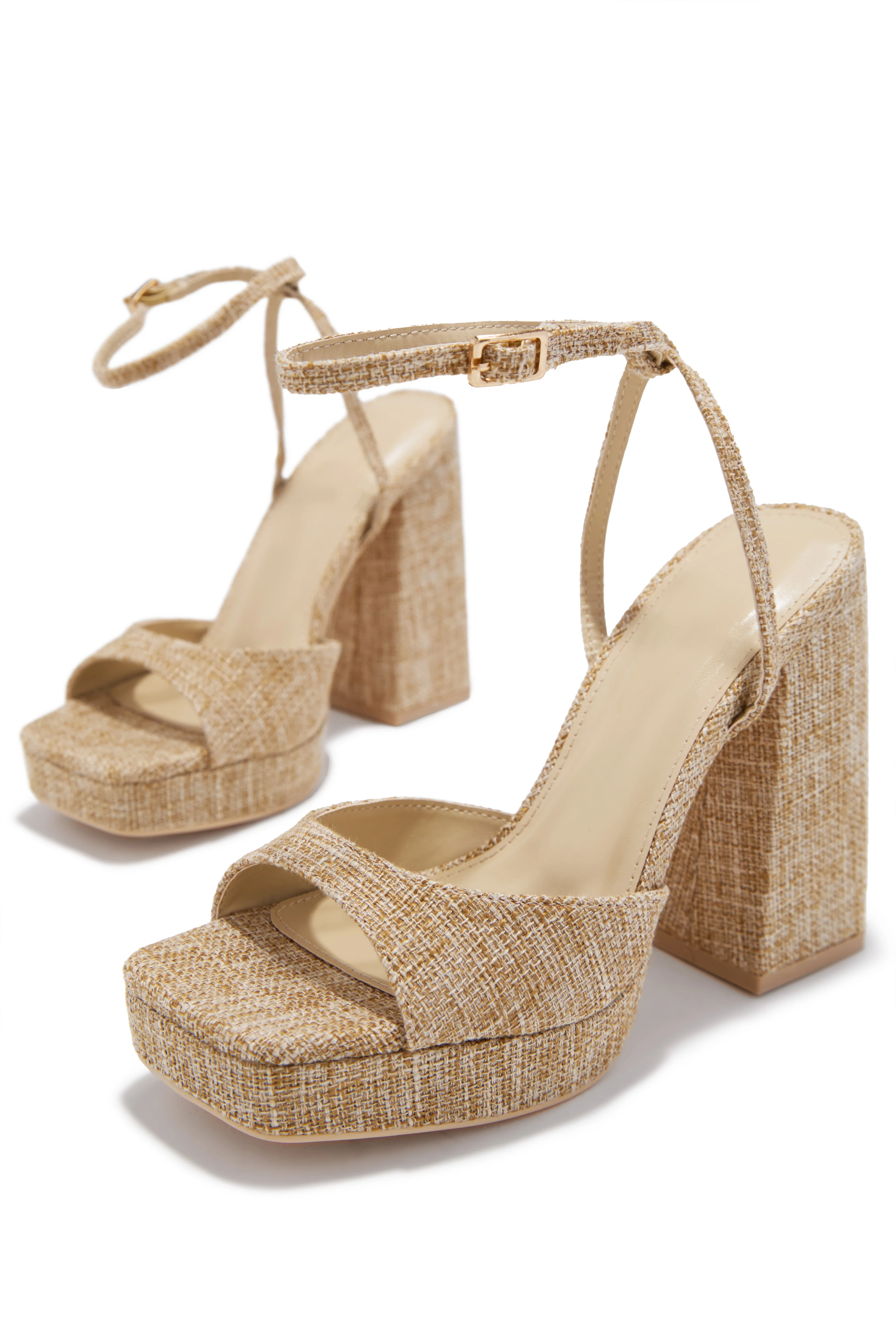 Kami Platform Block Heels - Rafia - Image 2