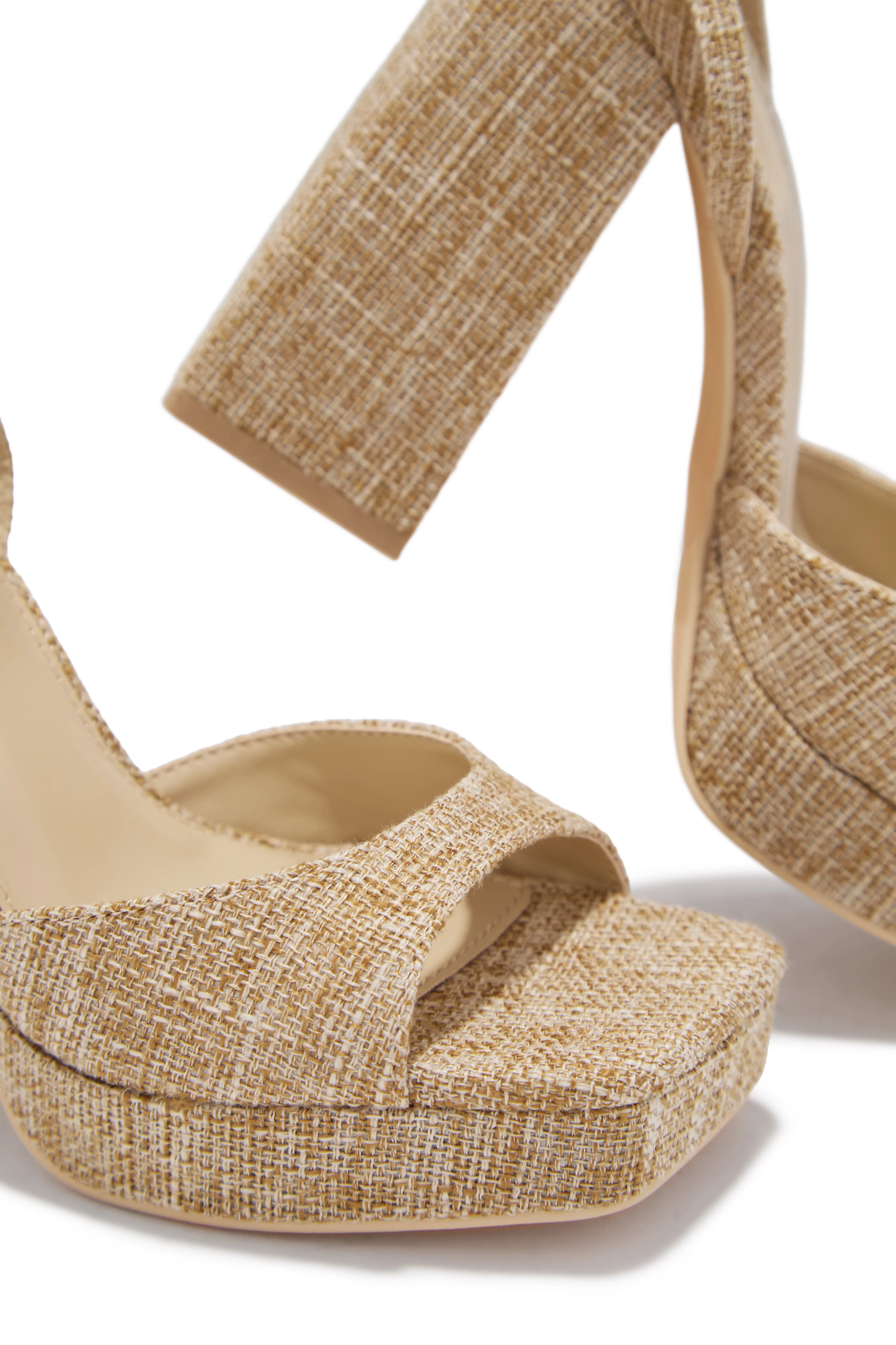 Kami Platform Block Heels - Rafia - Image 3