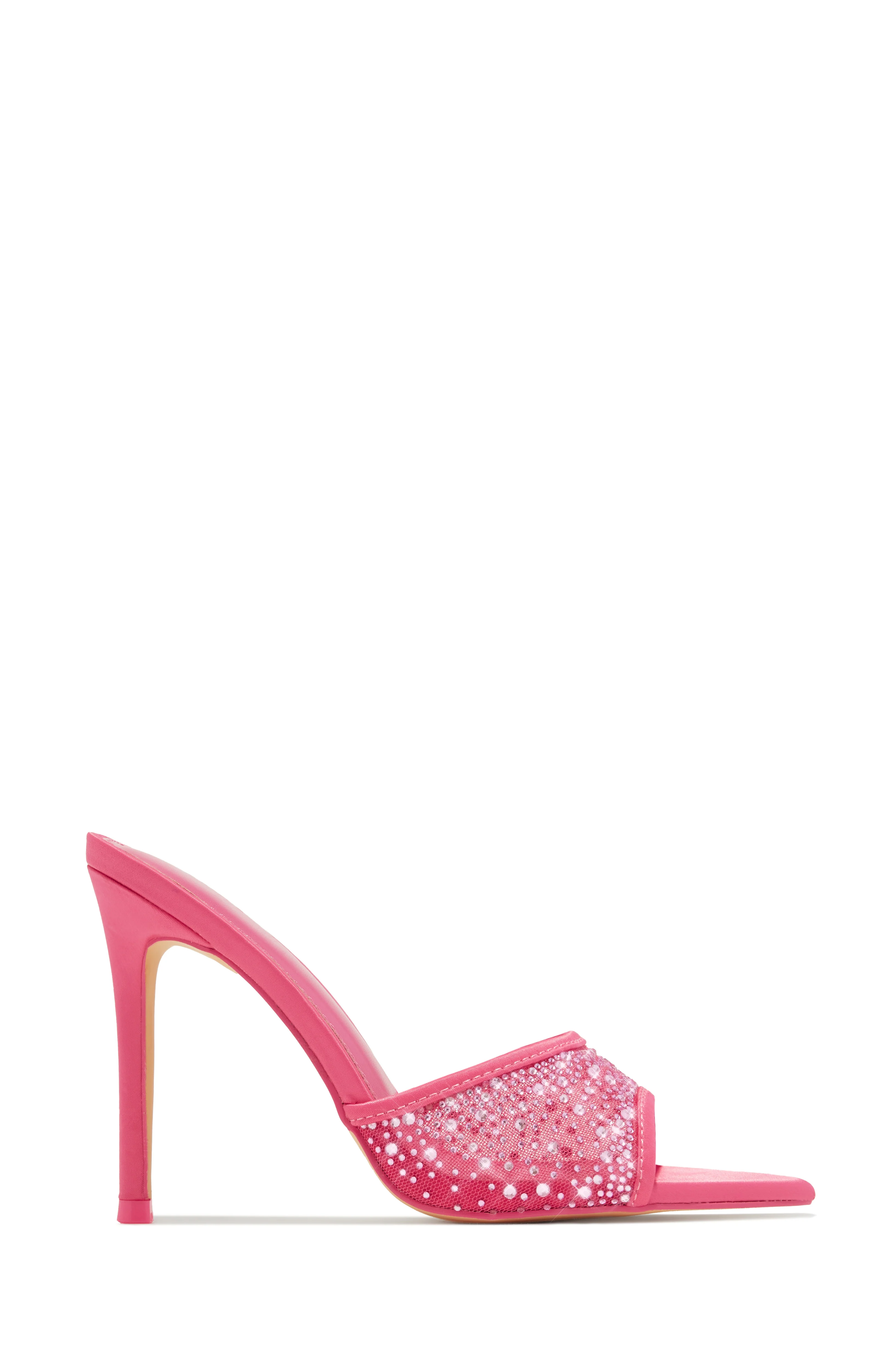 Kari Embellished High Heel Mules - Pink - Image 9