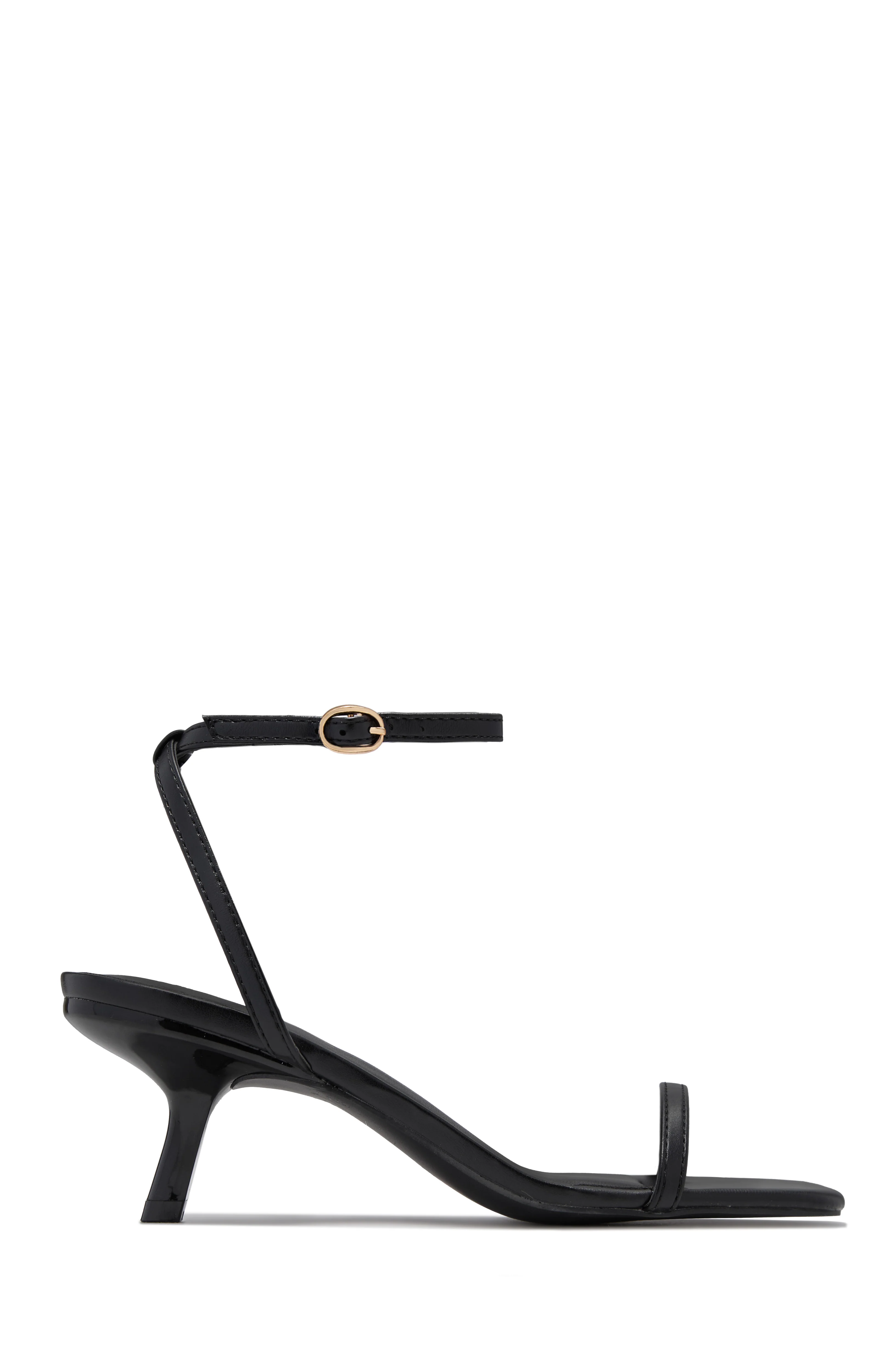 Karolay Ankle Strap Mid Heels - Black - Image 4