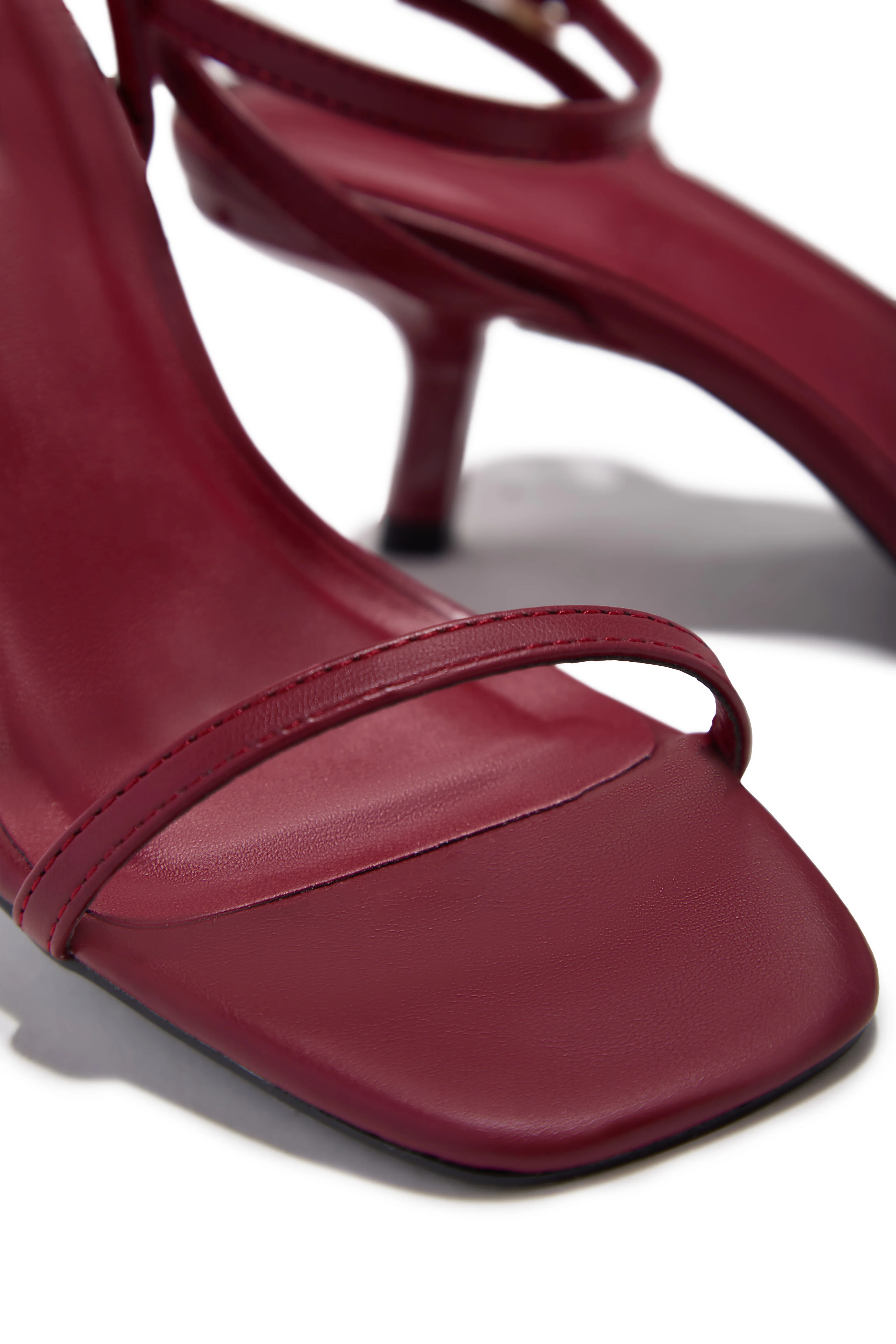 Karolay Ankle Strap Mid Heels - Cherry - Image 2