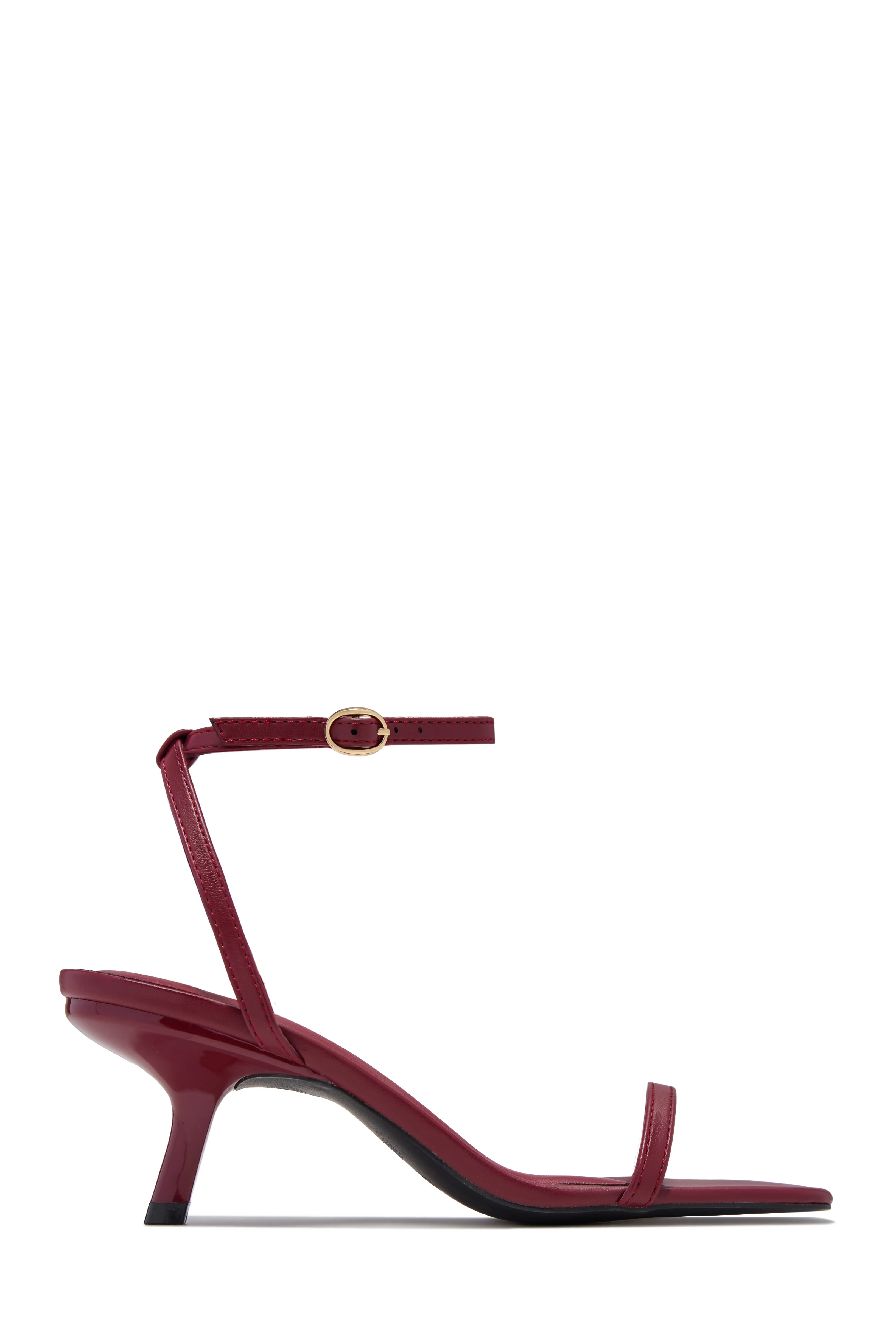Karolay Ankle Strap Mid Heels - Cherry - Image 5