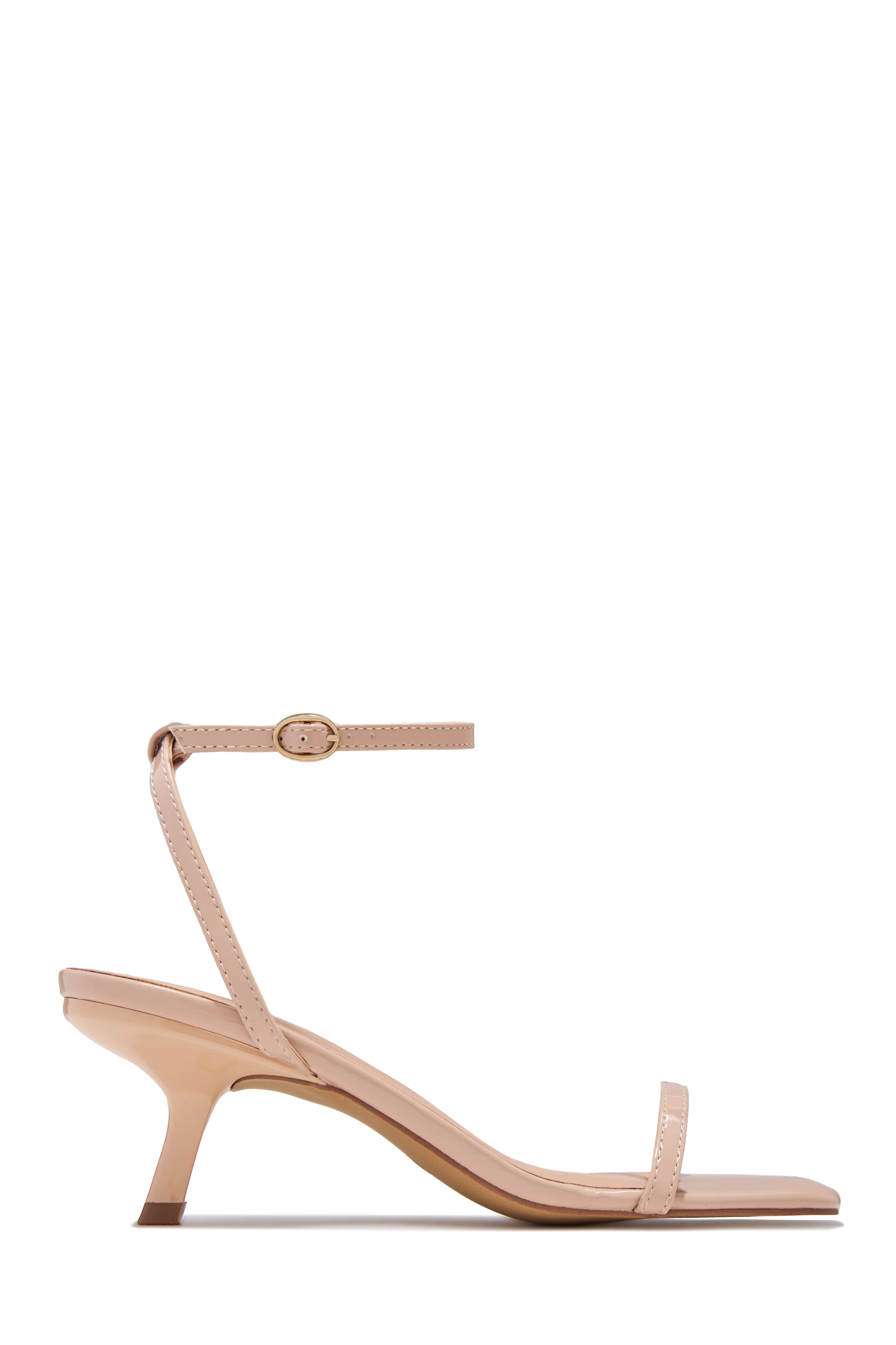 Karolay Ankle Strap Mid Heels - Nude - Image 5