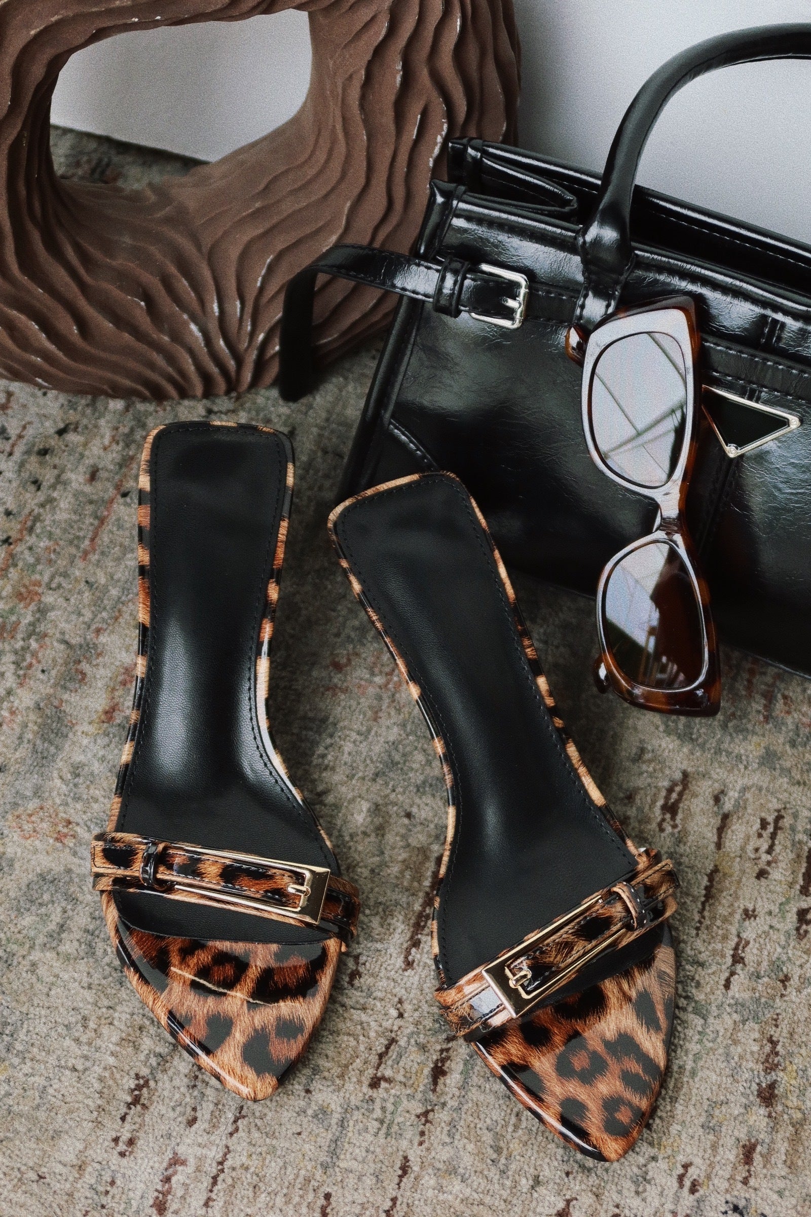 Karyn Mid Heel Mules - Leopard - Image 3