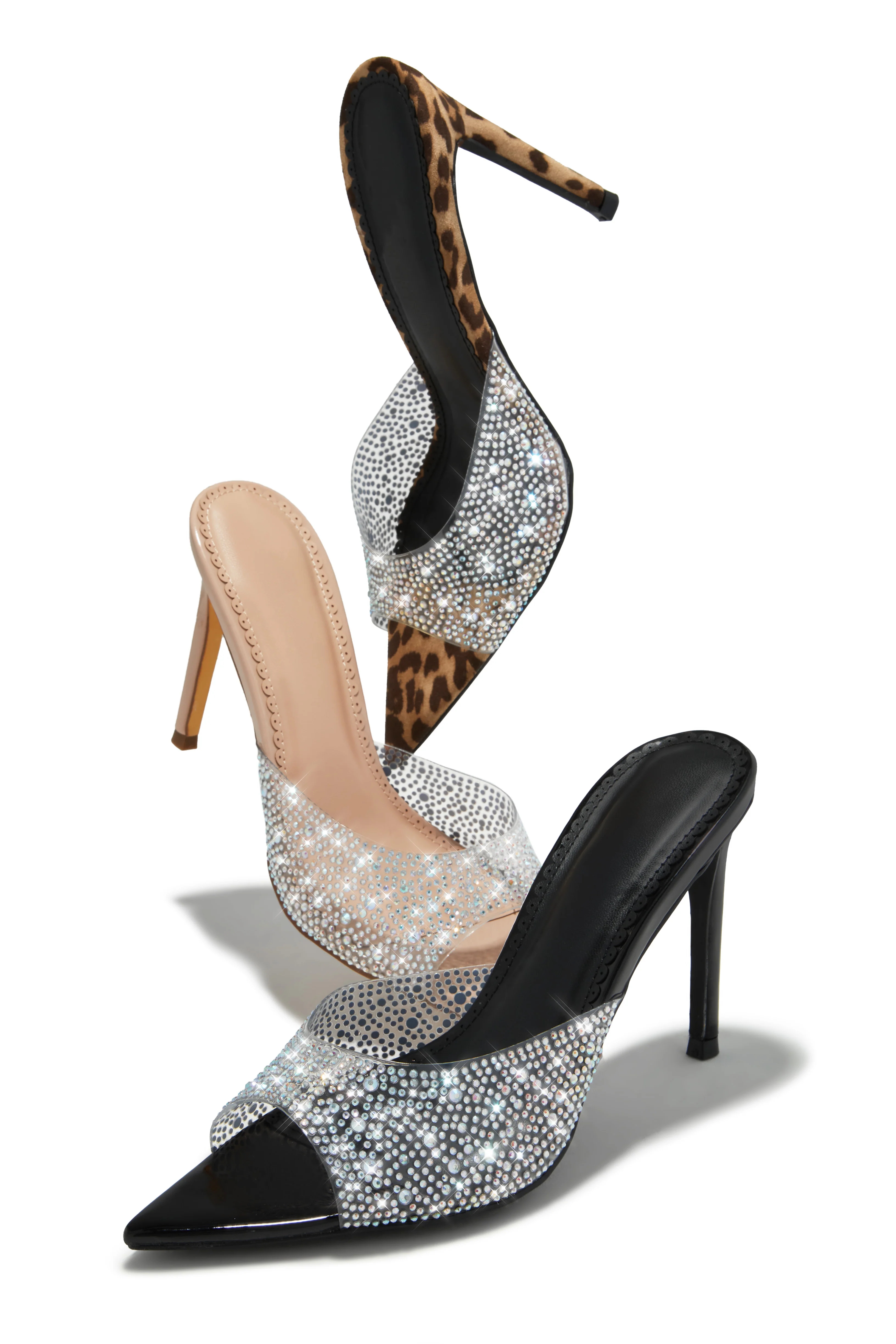 Katelyn Embellished Mule Heels - Leopard - Image 4