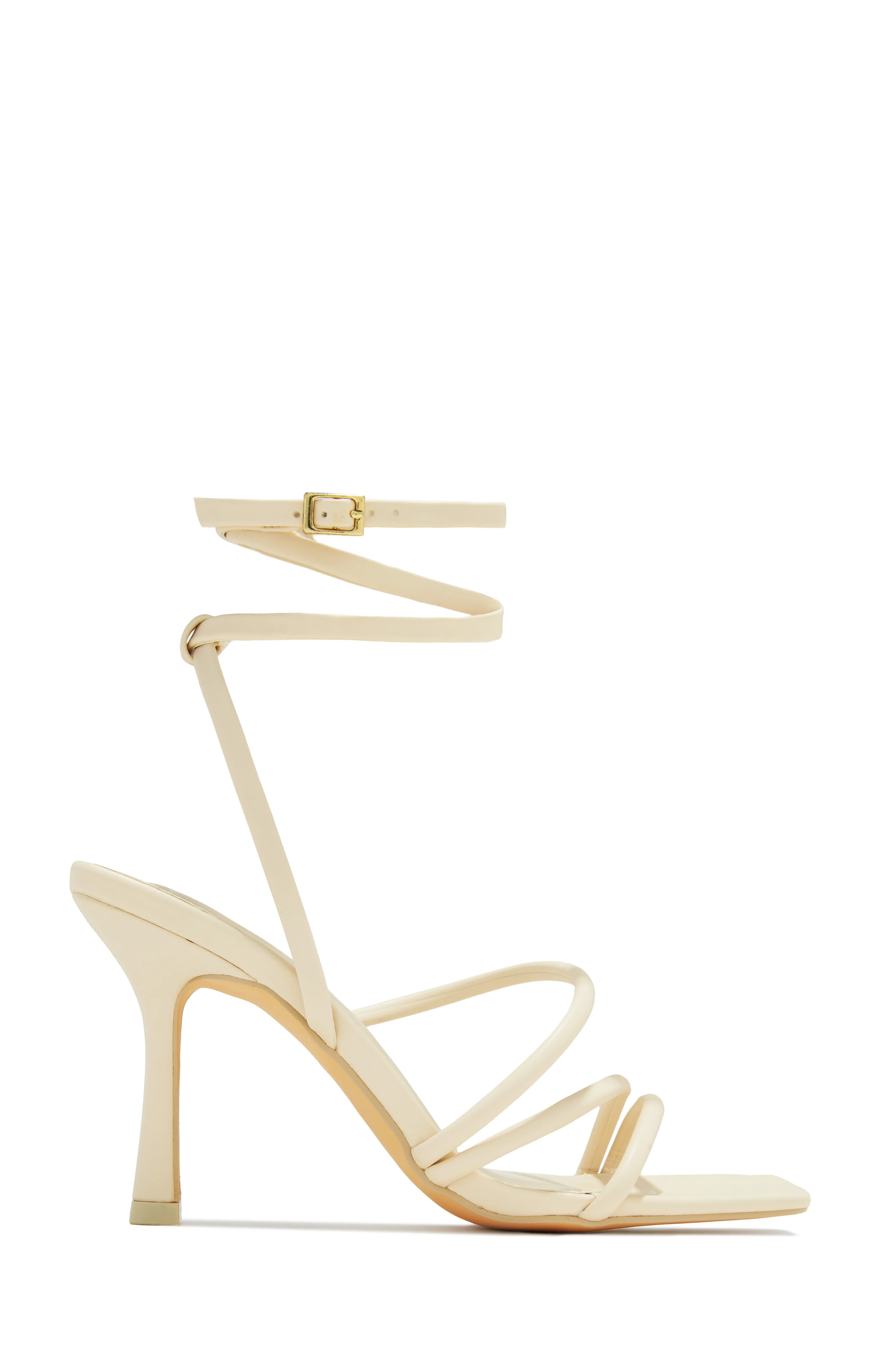 Katti Strappy Mid Heels - Ivory - Image 5
