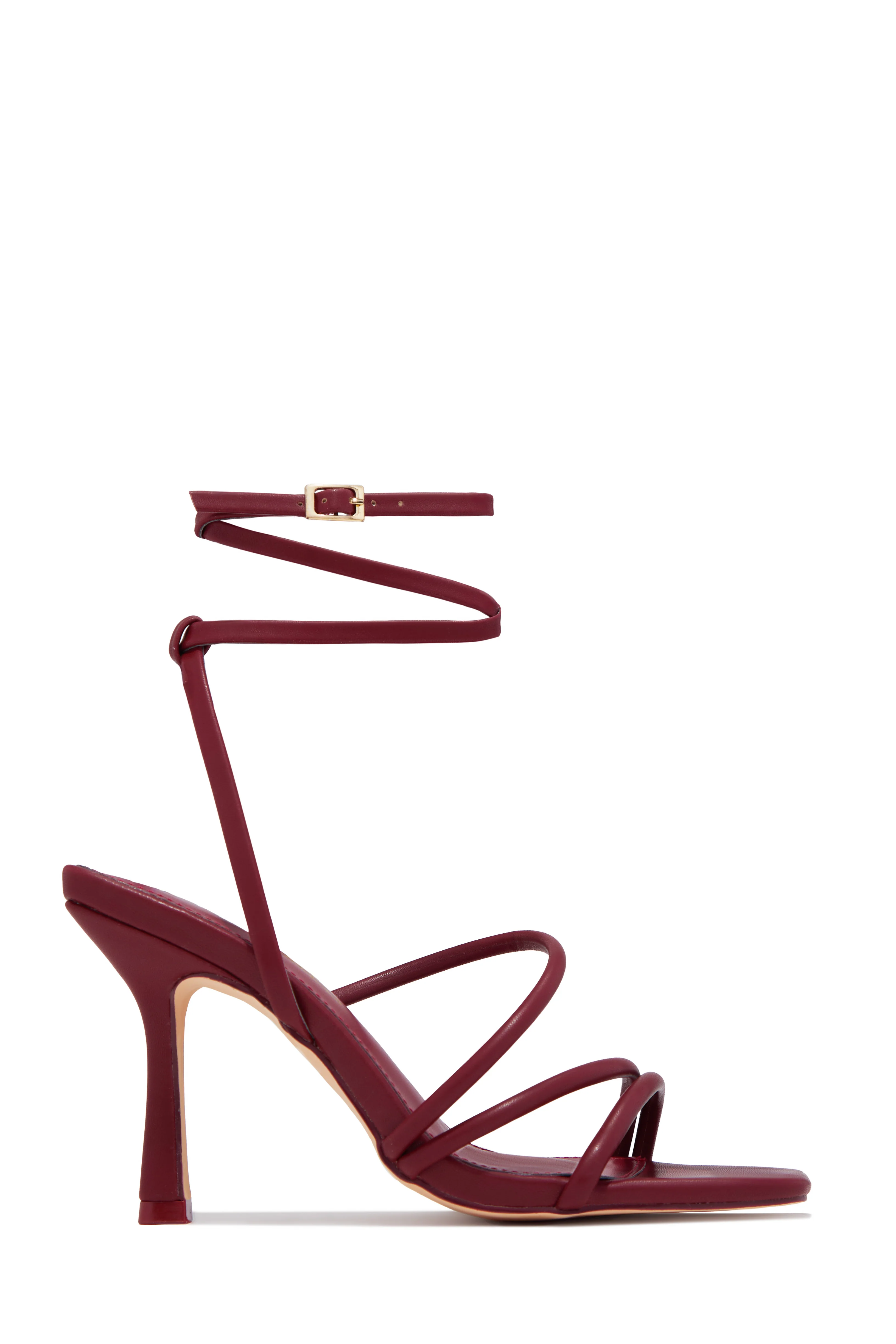 Katti Strappy Mid Heels - Wine - Image 5