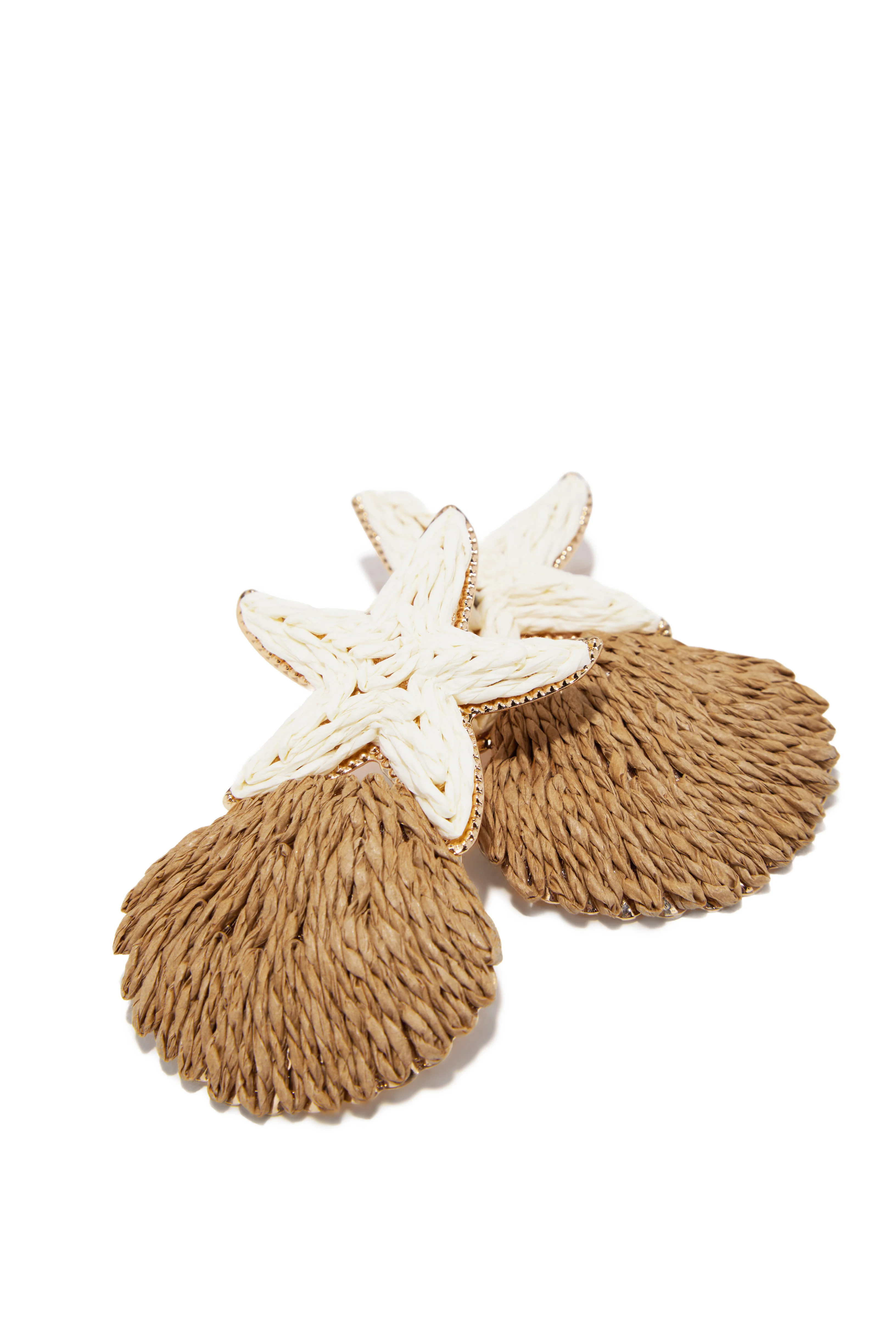 Keira Seashell Statement Earring - Ivory Tan - Image 2