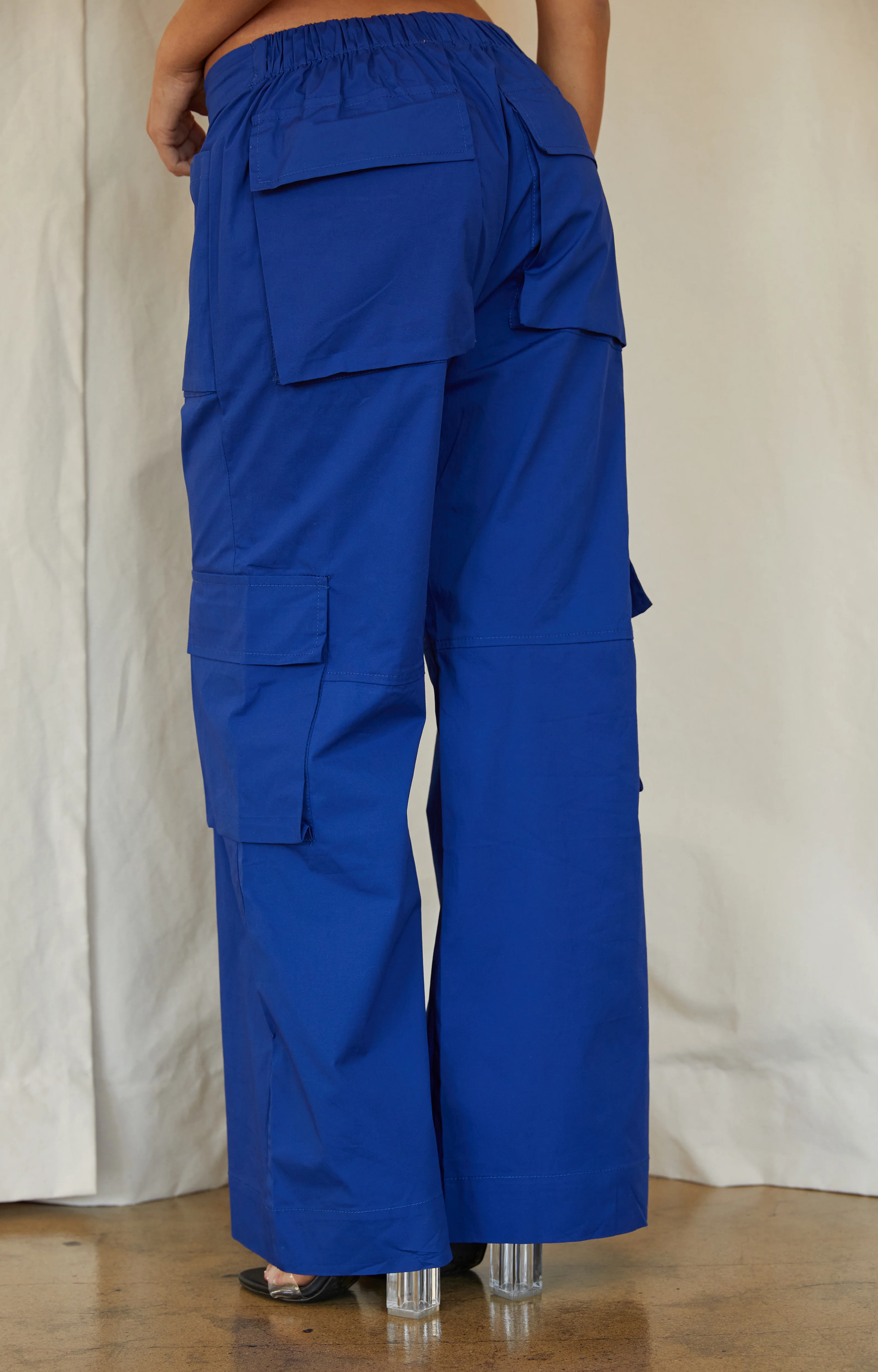 Kenzy Wide Leg Cargo Pant - Blue - Image 4