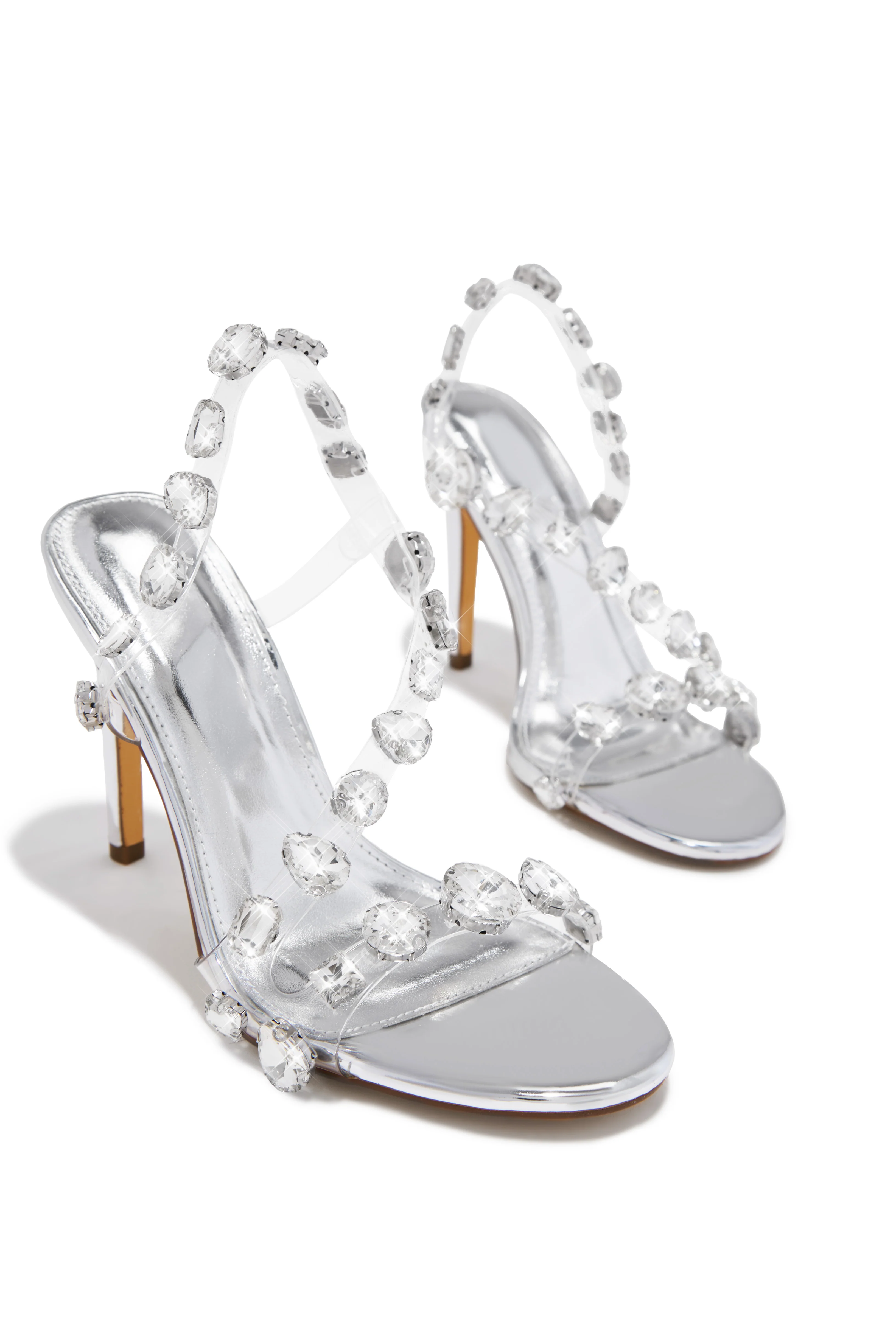 Kiah Embellished Slingback Heels - Silver - Image 3