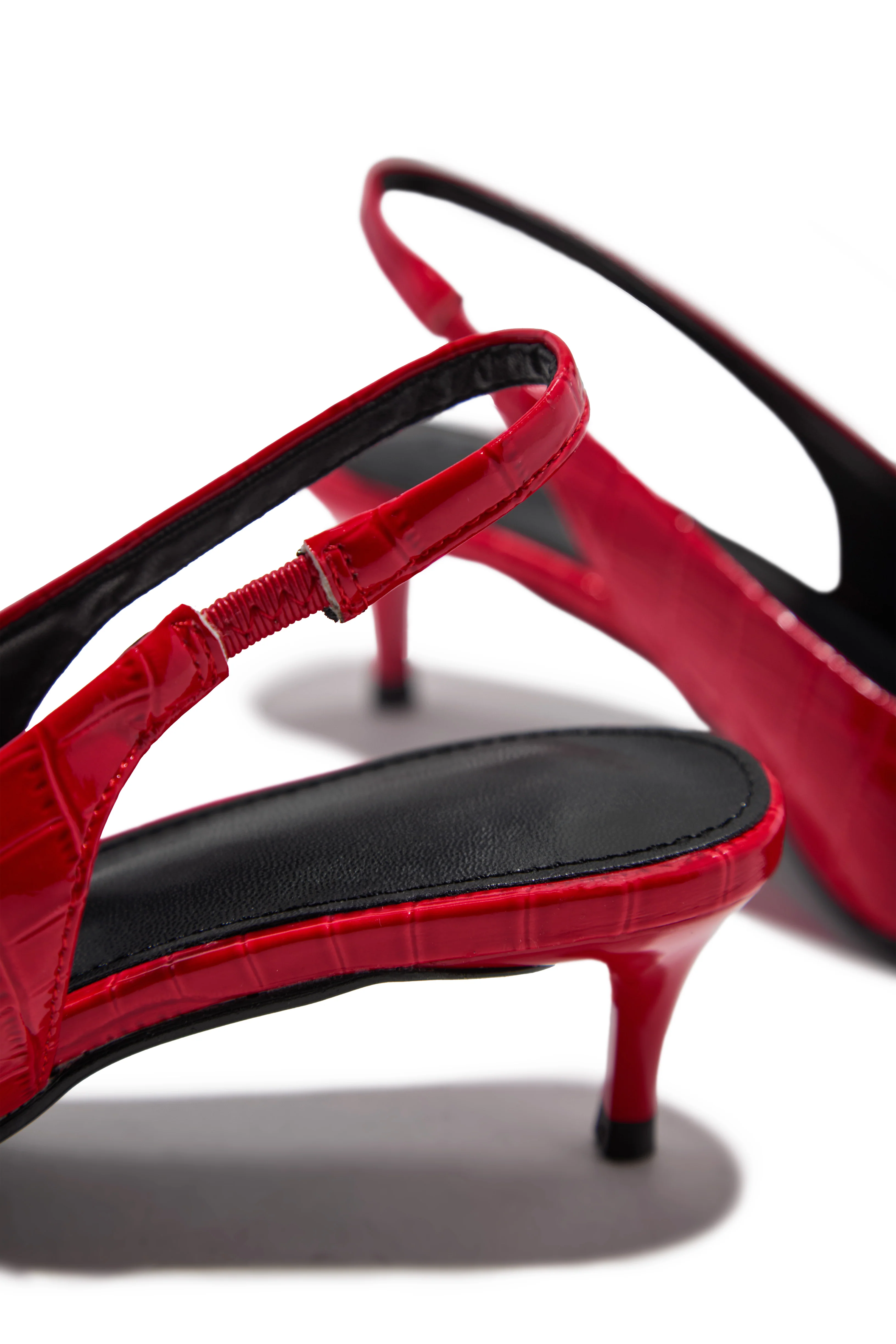 Kiley Mid Heel Slingback Pumps - Red - Image 3