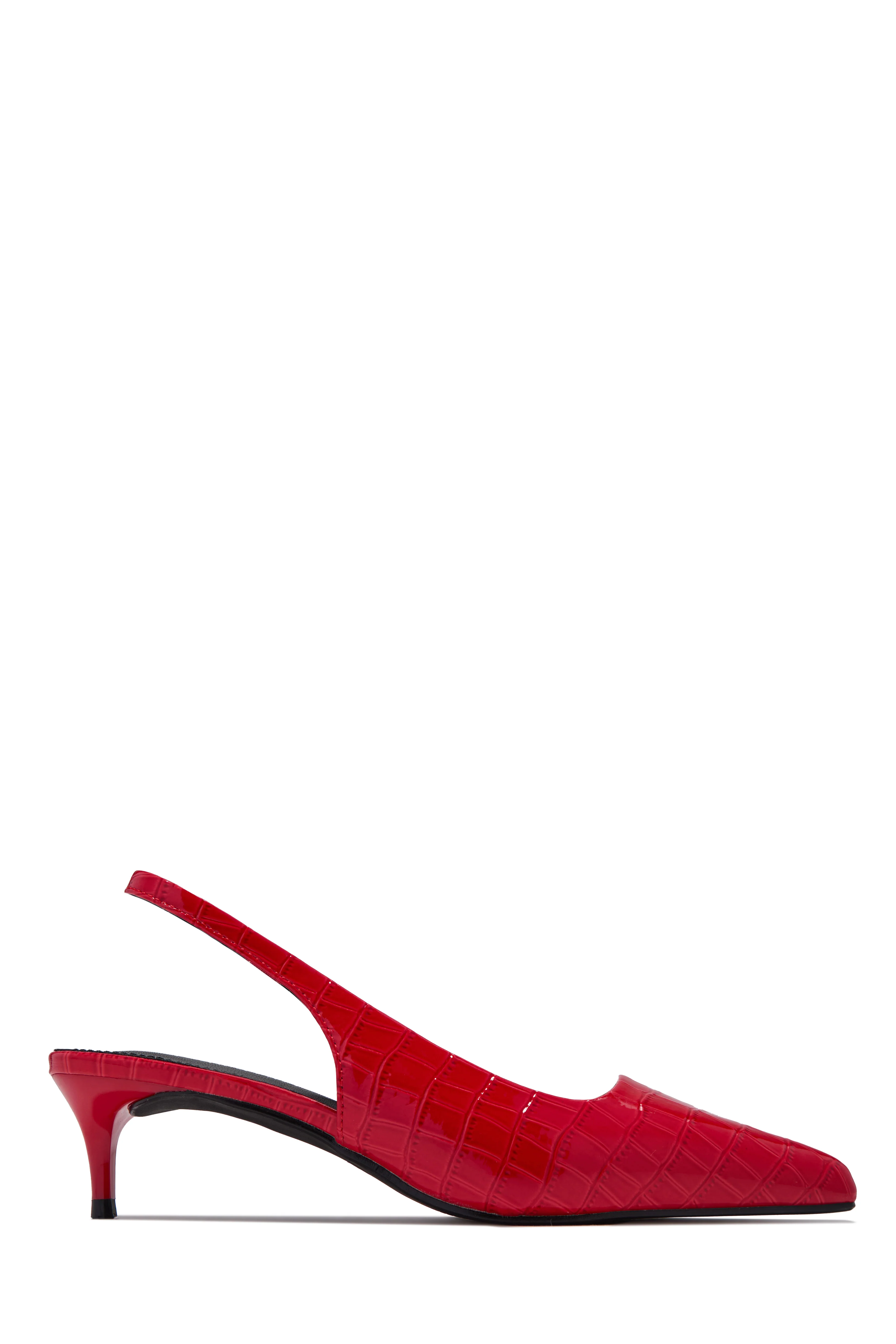 Kiley Mid Heel Slingback Pumps - Red - Image 4