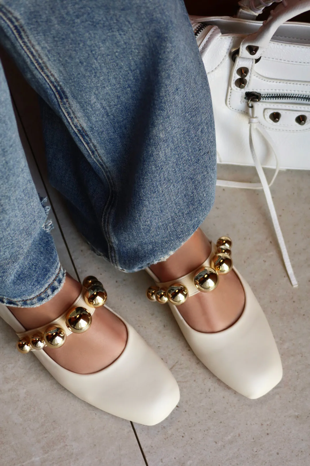 Kimberly Ballet Flats - White