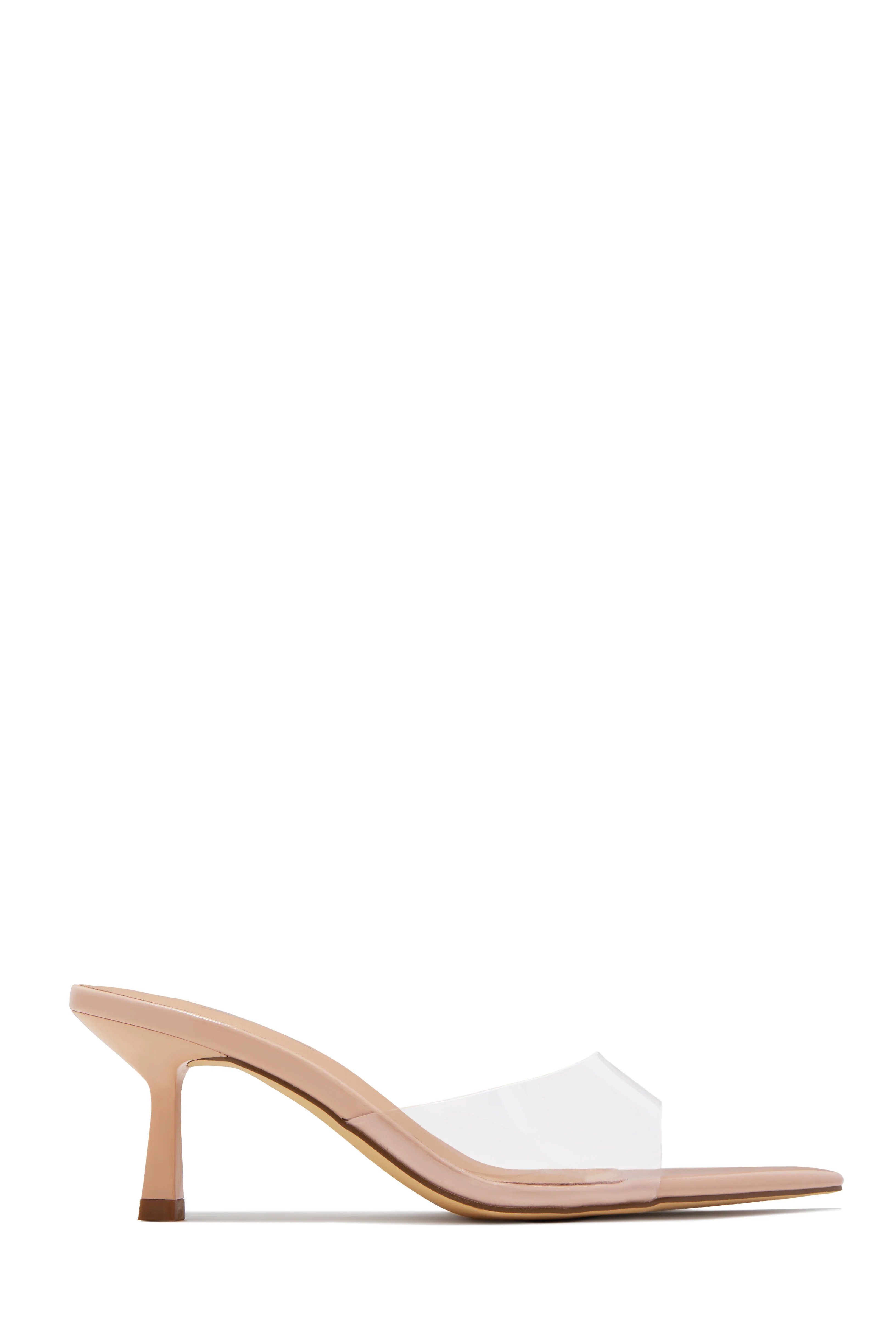 Kristie Mid Heel Mules - Nude Clear - Image 3