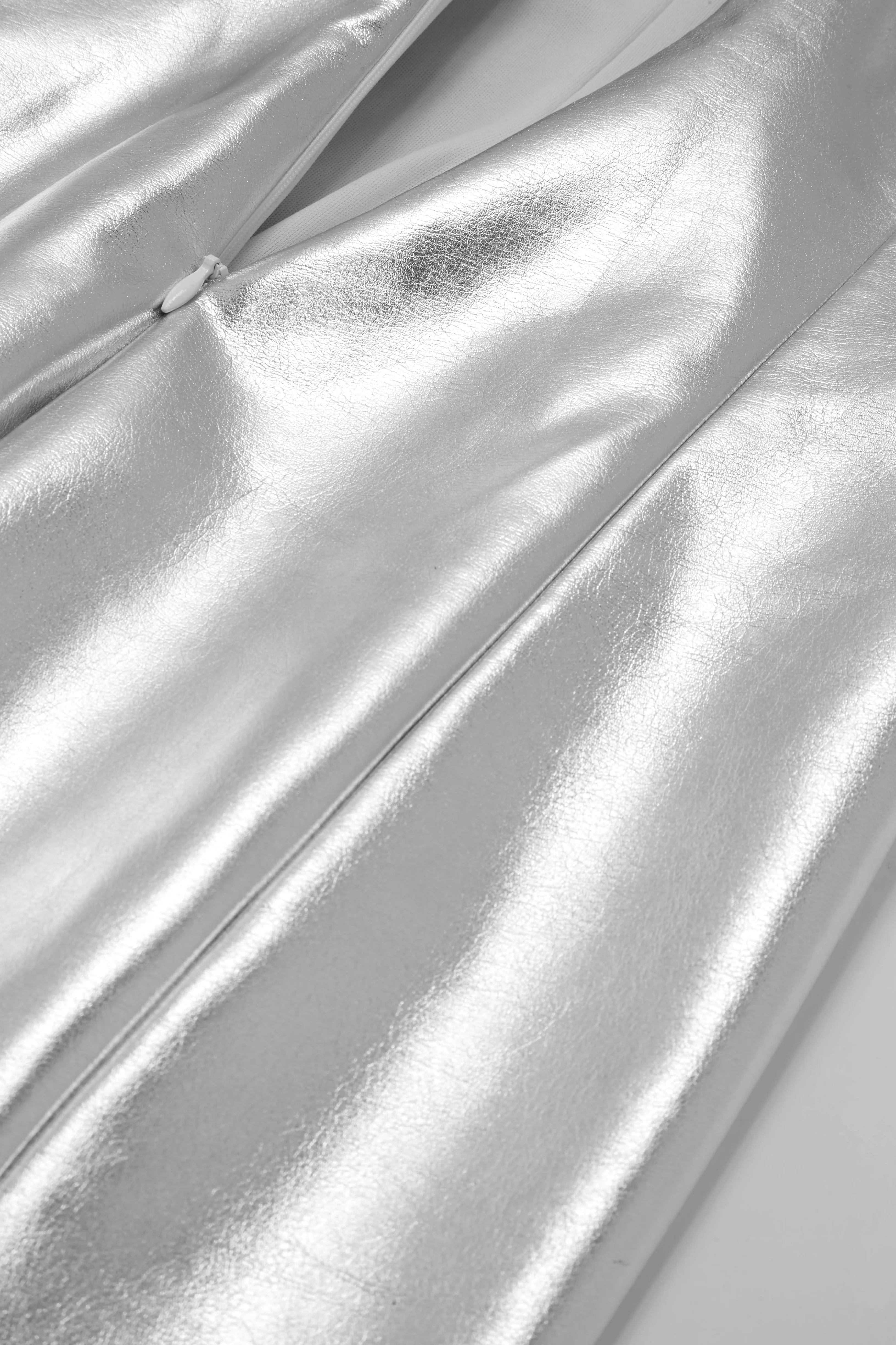 Lana Metallic Strapless Mini Dress - Silver - Image 11